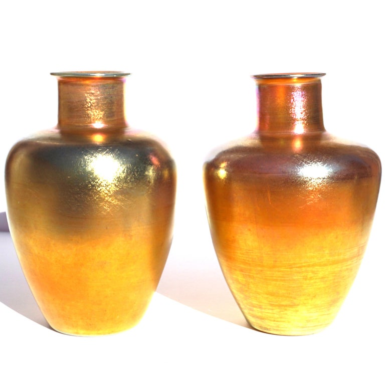 Art Nouveau Louis Comfort Tiffany Studios Favrile Vases For Sale
