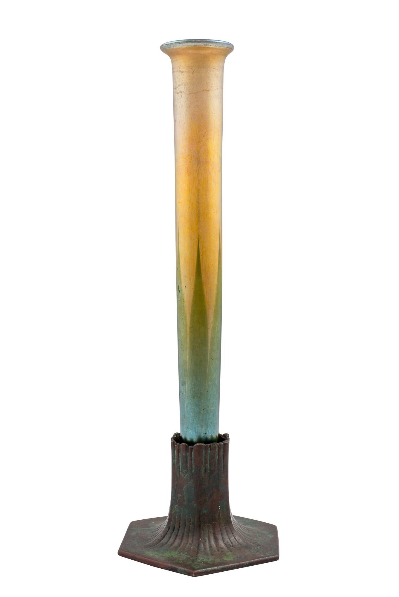 Art Nouveau Louis Comfort Tiffany, Tiffany Studios New York Favrille Glass Soliflor Vase For Sale