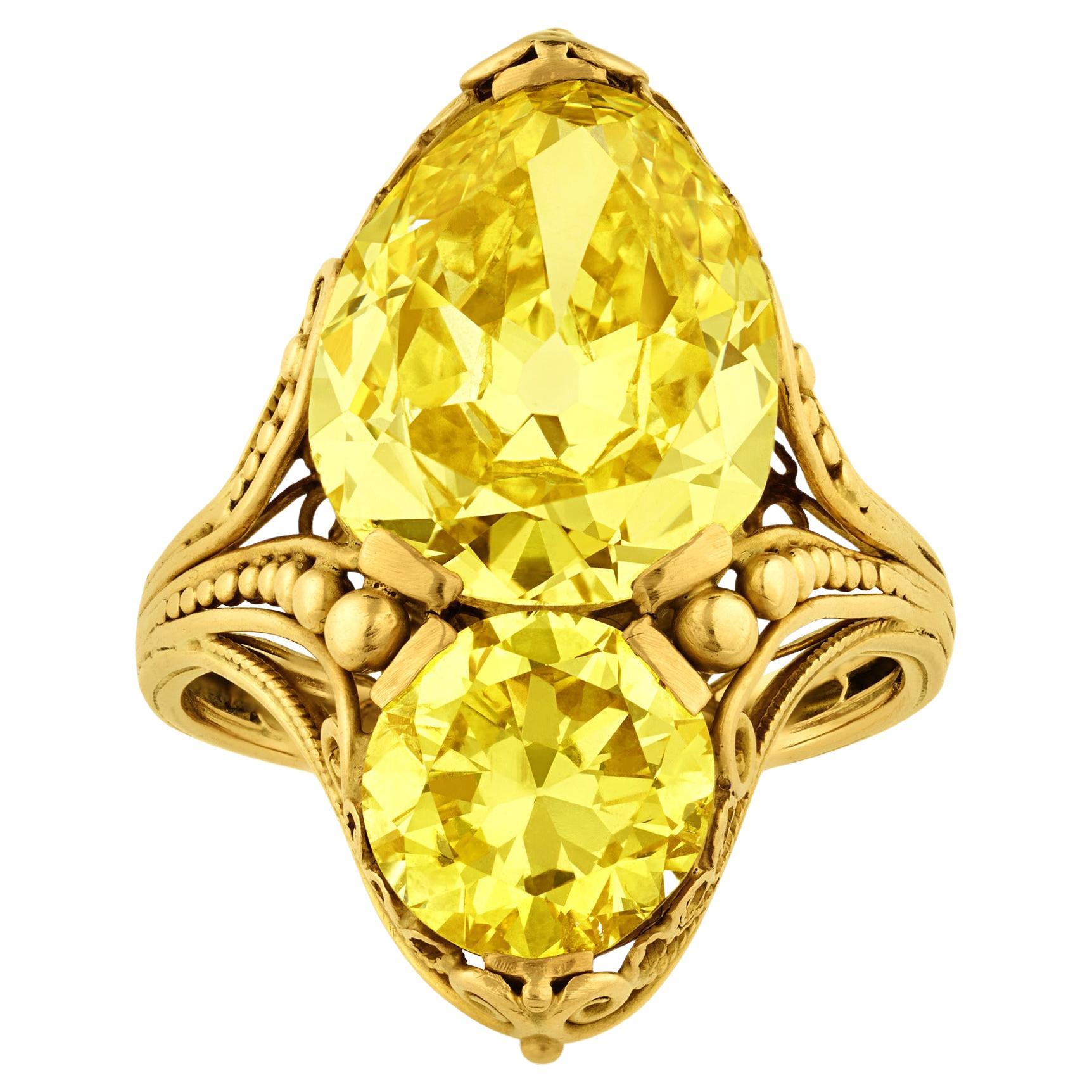 Louis Comfort Tiffany Yellow Diamond Ring, 6.73 Carats