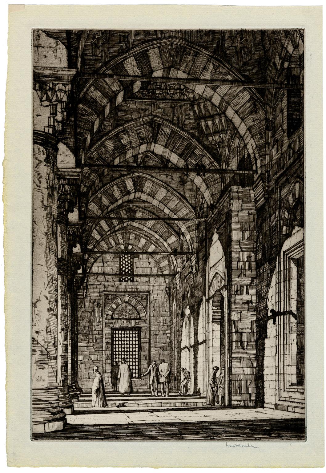 Moschee des Sultans Bayazid, Konstantinopel – Print von Louis Conrad Rosenberg