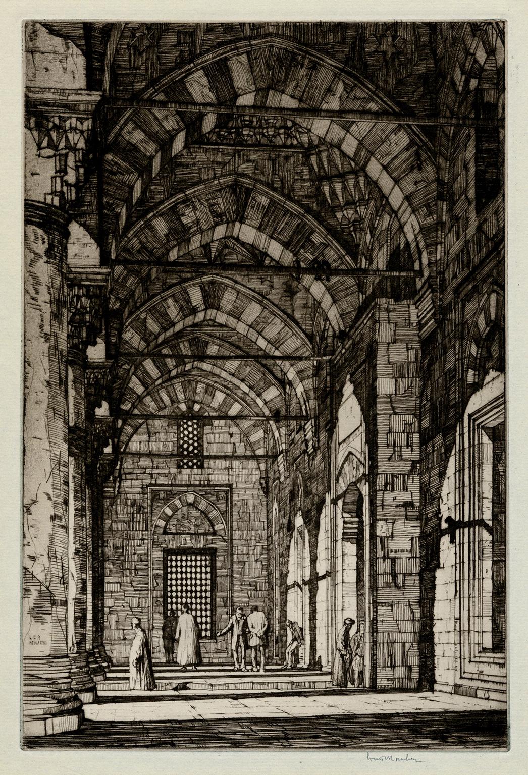 Louis Conrad Rosenberg Figurative Print – Moschee des Sultans Bayazid, Konstantinopel