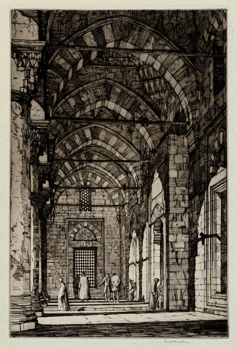 Louis Conrad Rosenberg Figurative Print - Mosque of the Sultan Bayazid, Constantinople