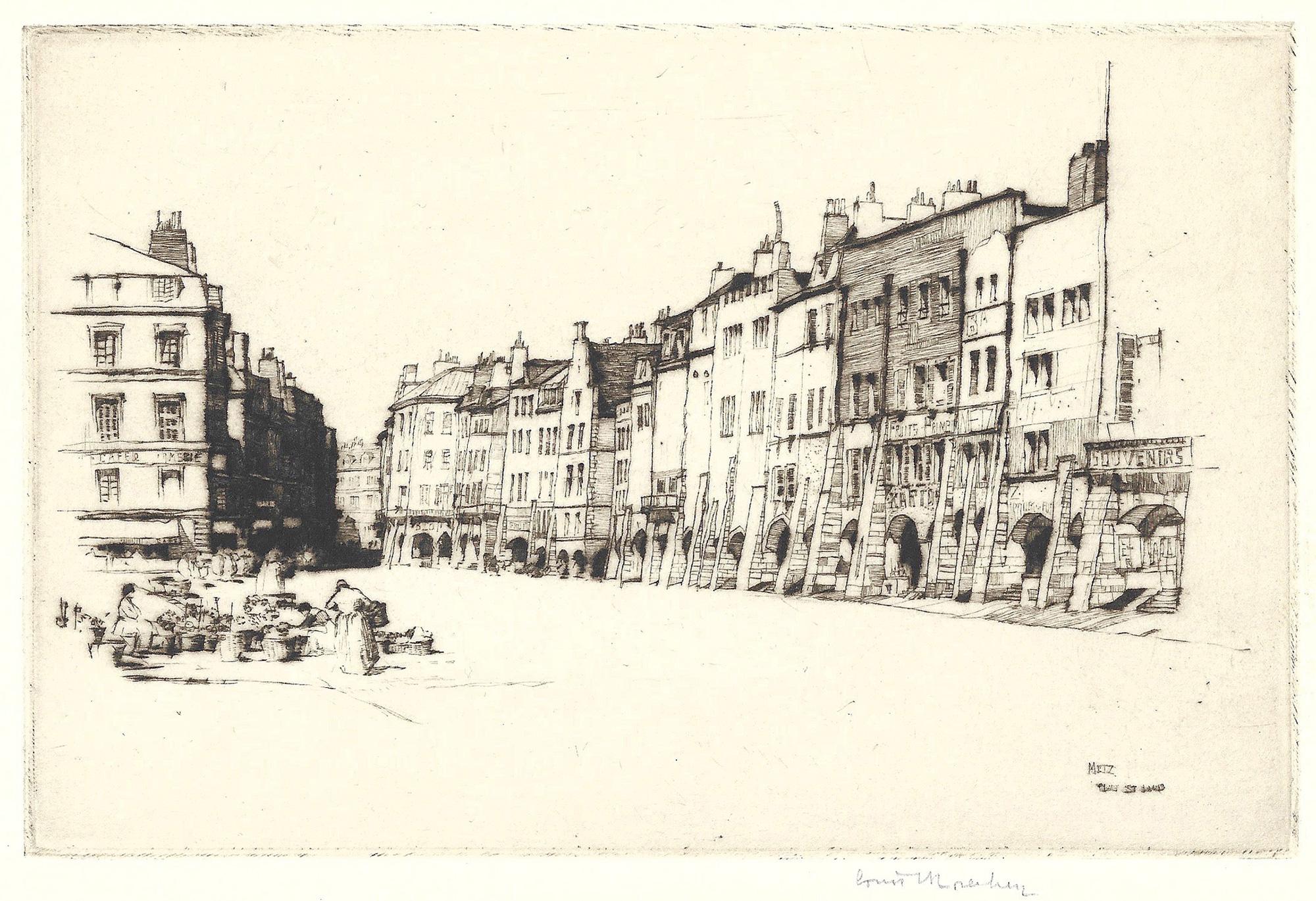 Landscape Print Louis Conrad Rosenberg - This Place St. Louis, Metz