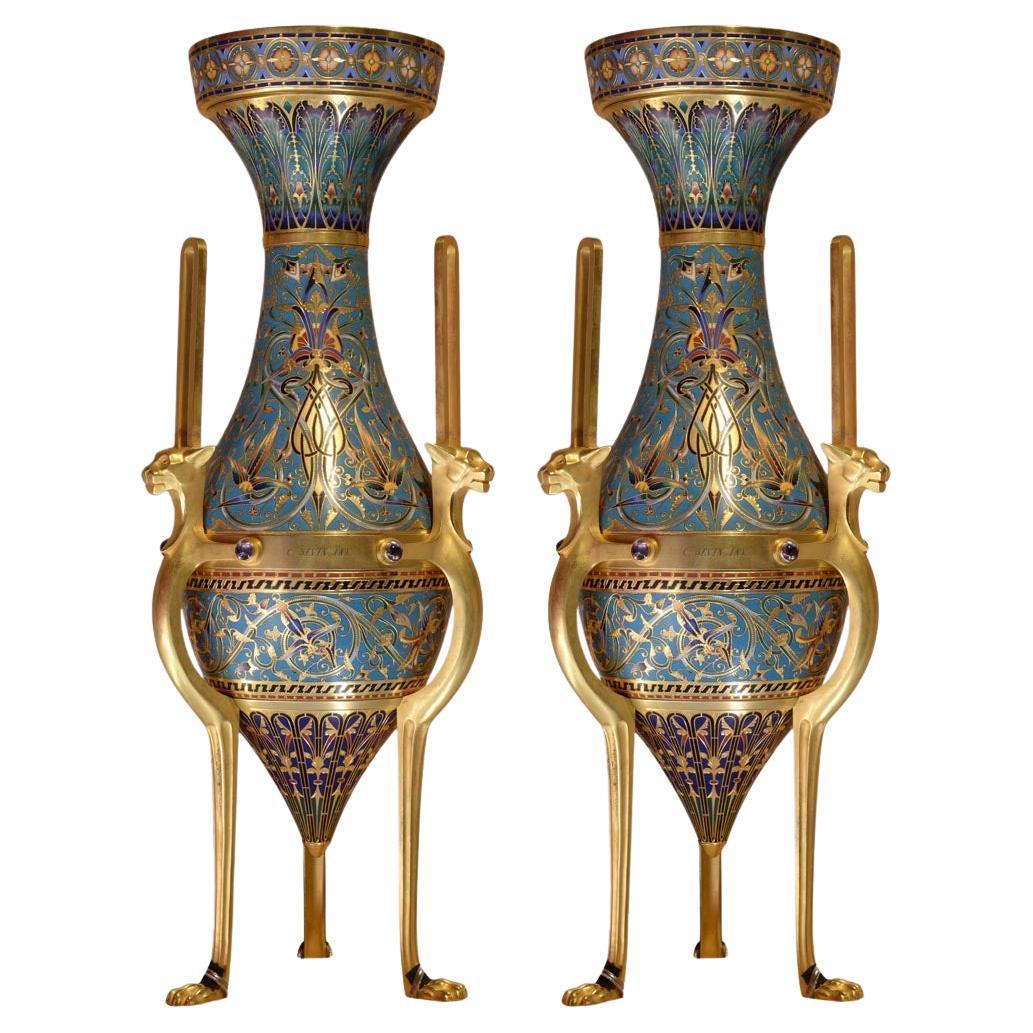 Louis-Constant SÉVIN, Ferdinand BARBEDIENNE, Pair of Ornamental Vases