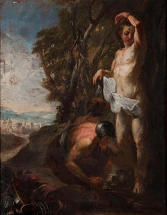 17th-18th Century By Louis Cretey Saint Sebastian Oil on Canvas