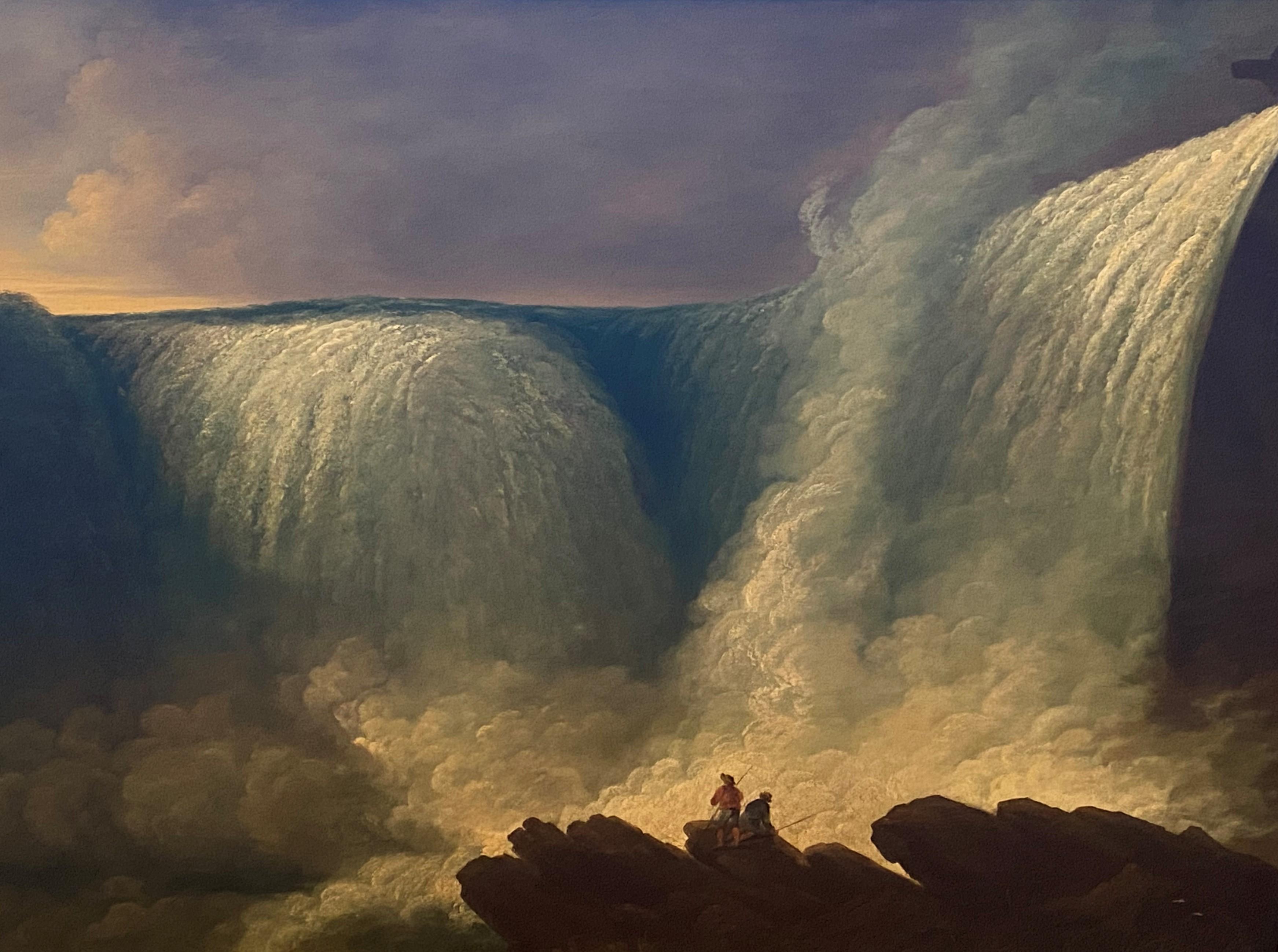 Rare View of Niagara Falls, attributed to Louisa Minnot and painted circa 1818 - Painting by Louis D. Minnot