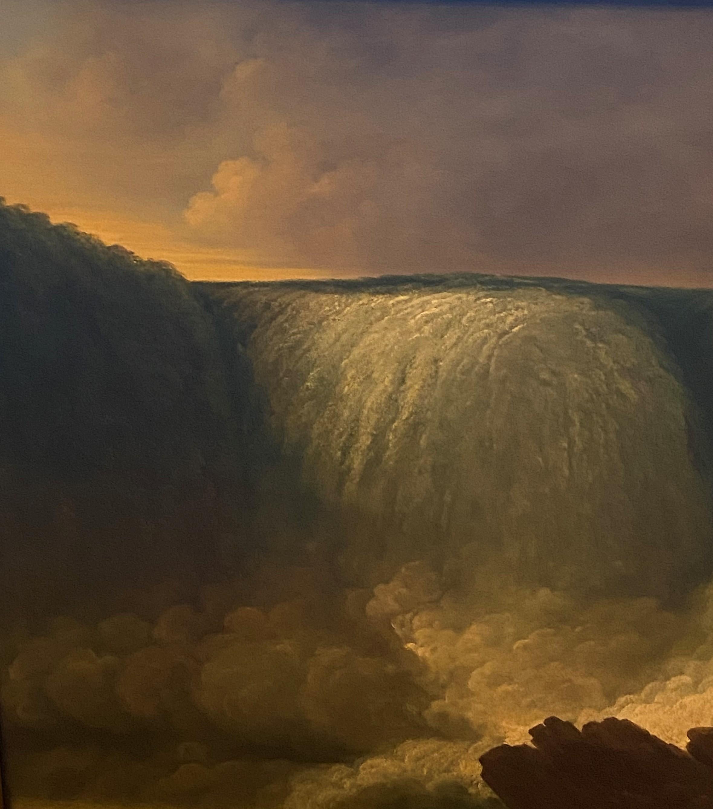Rare View of Niagara Falls, attributed to Louisa Minnot and painted circa 1818 - Realist Painting by Louis D. Minnot