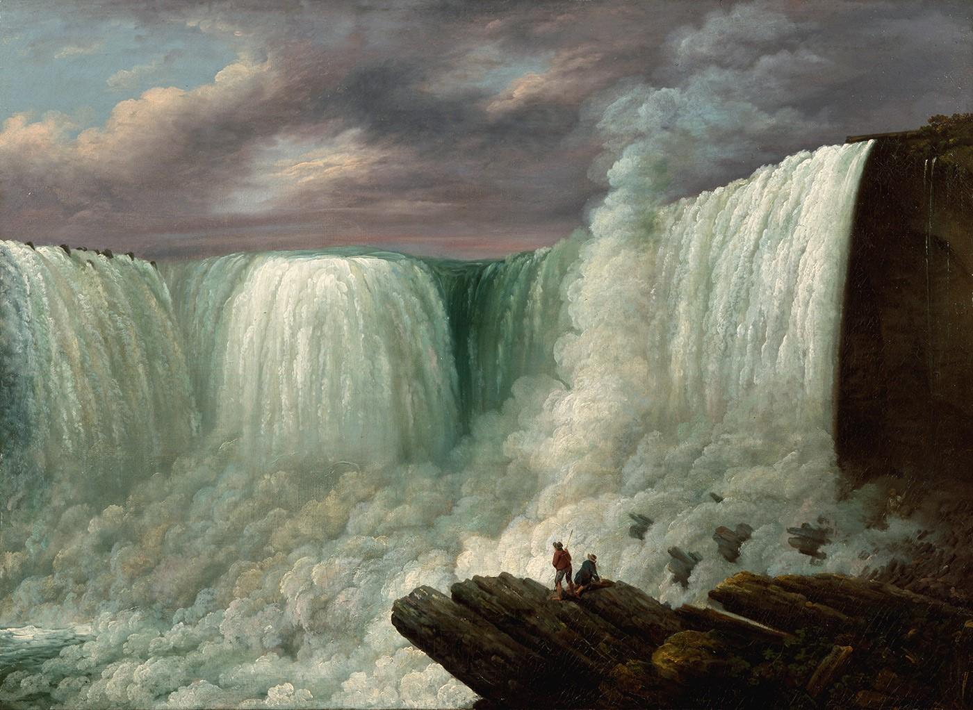 Rare View of Niagara Falls, attributed to Louisa Minnot and painted circa 1818 1