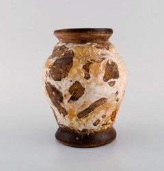 Louis Dage, French Ceramist, Unique Vase in Glazed Ceramics, 1930s