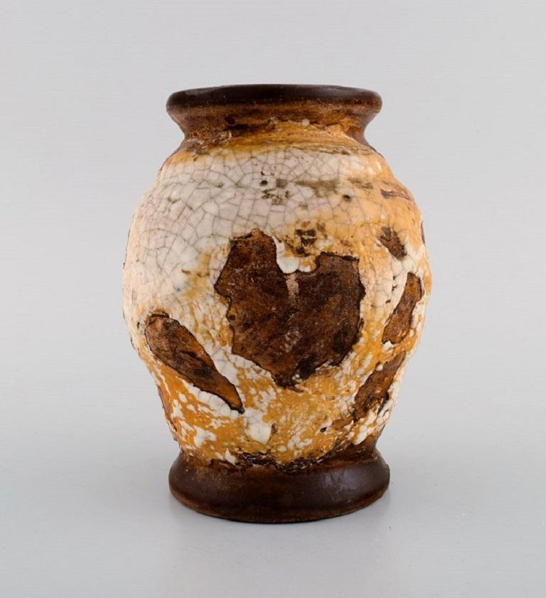 Mid-20th Century Louis Dage, French Ceramist, Unique Vase in Glazed Ceramics, 1930s For Sale