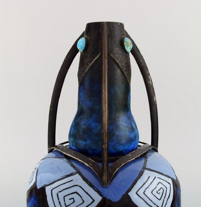 Early 20th Century Louis Dage, French Potter, Large Art Deco Vase, 1920s