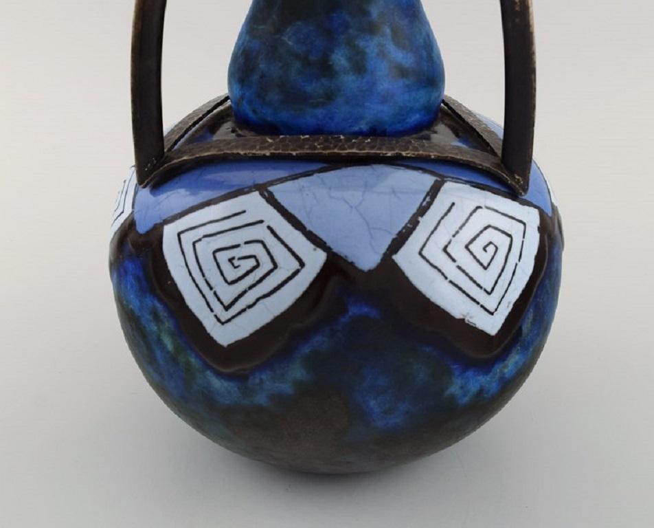 Ceramic Louis Dage, French Potter, Large Art Deco Vase, 1920s