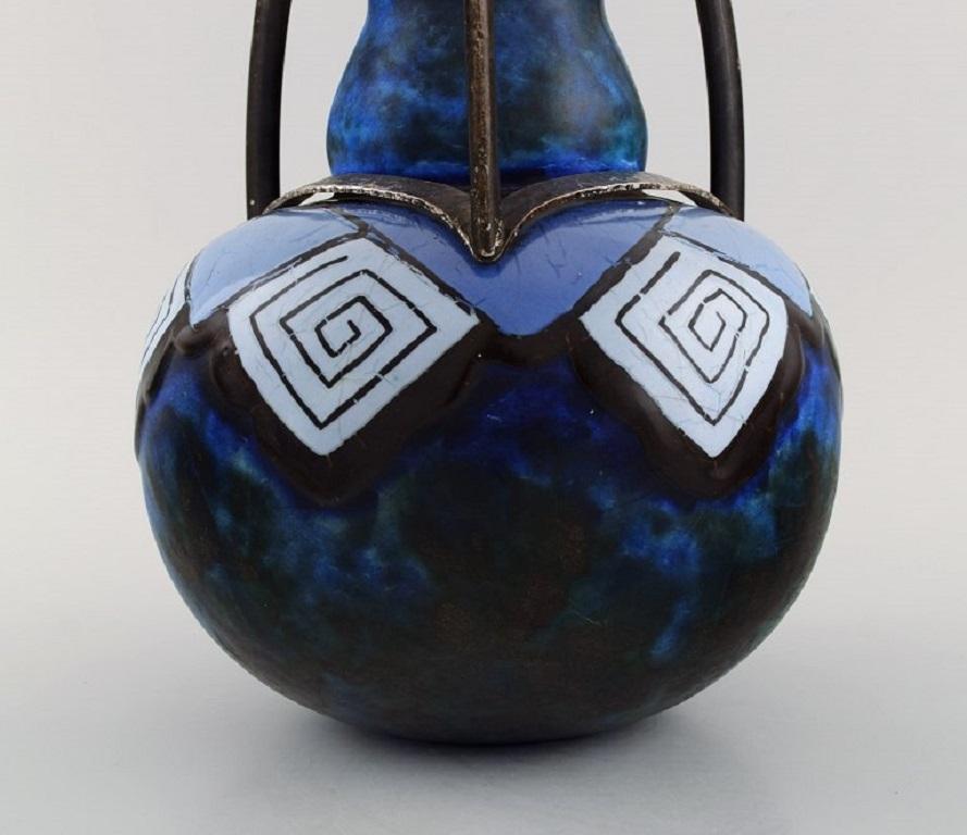 Louis Dage, French Potter, Large Art Deco Vase, 1920s 1