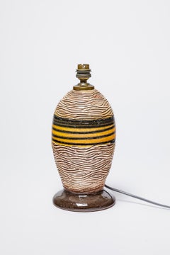 Lampe de table Louis Dage art déco 1940 20ème siècle en céramique colorée 25 cm