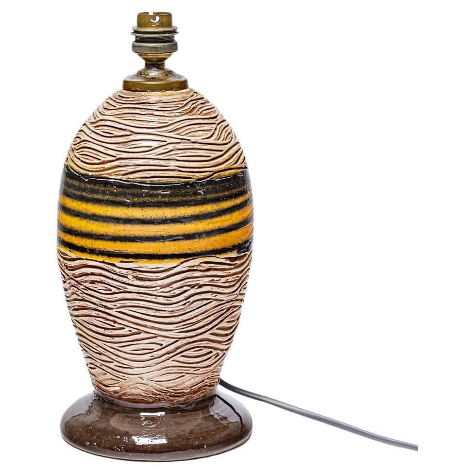 Louis Dage lampada da tavolo in ceramica colorata art deco 1940 XX secolo 25 cm