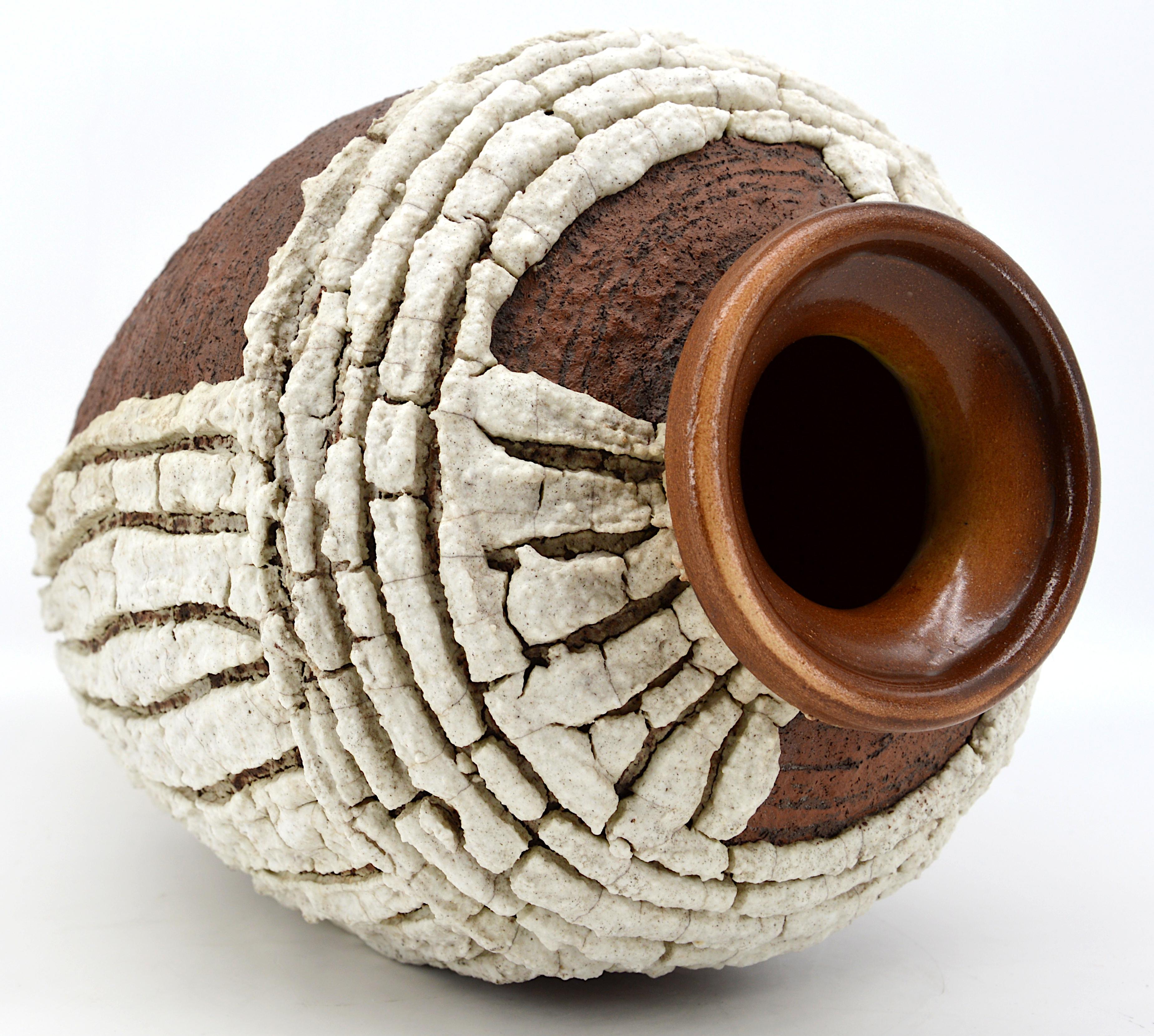 Early 20th Century Louis Dage Art Deco Africanist Stoneware Vase, 1920 For Sale