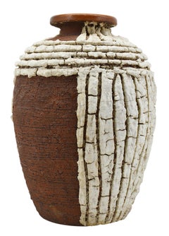 Louis Dage Art Deco Stoneware Vase, Enamel Finish, French, 1920