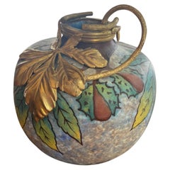 Louis Dage, Art Deco Vase in Céramique and Bronze, circa 1920/1930
