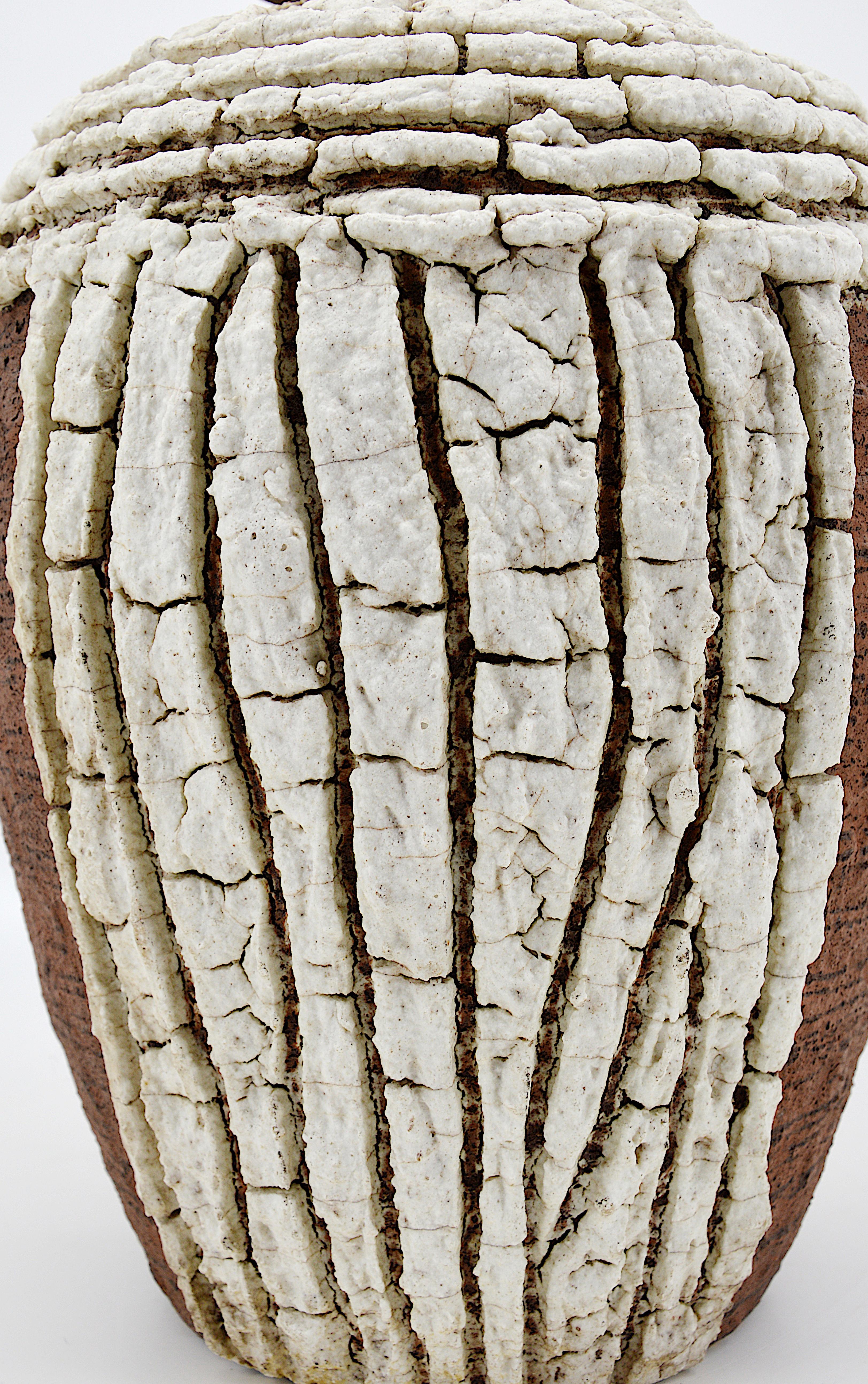 Mid-20th Century Louis Dage French Art Deco Africanist Stoneware Vase, ca.1930 For Sale