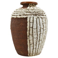 Vintage Louis Dage French Art Deco Africanist Stoneware Vase, ca.1930