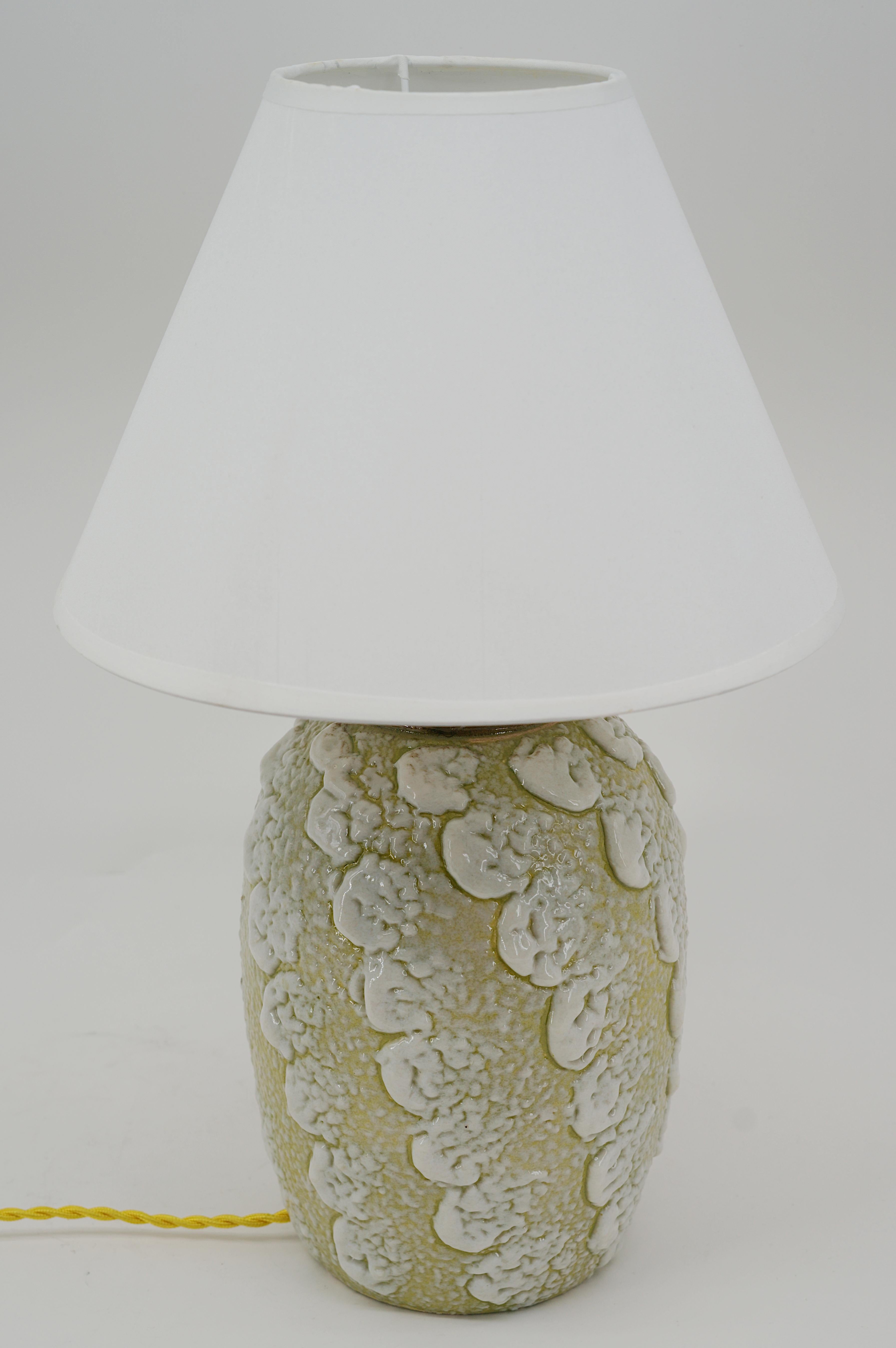 Louis Dage French Art Deco Stoneware Table Lamp, Late 1920s For Sale 5