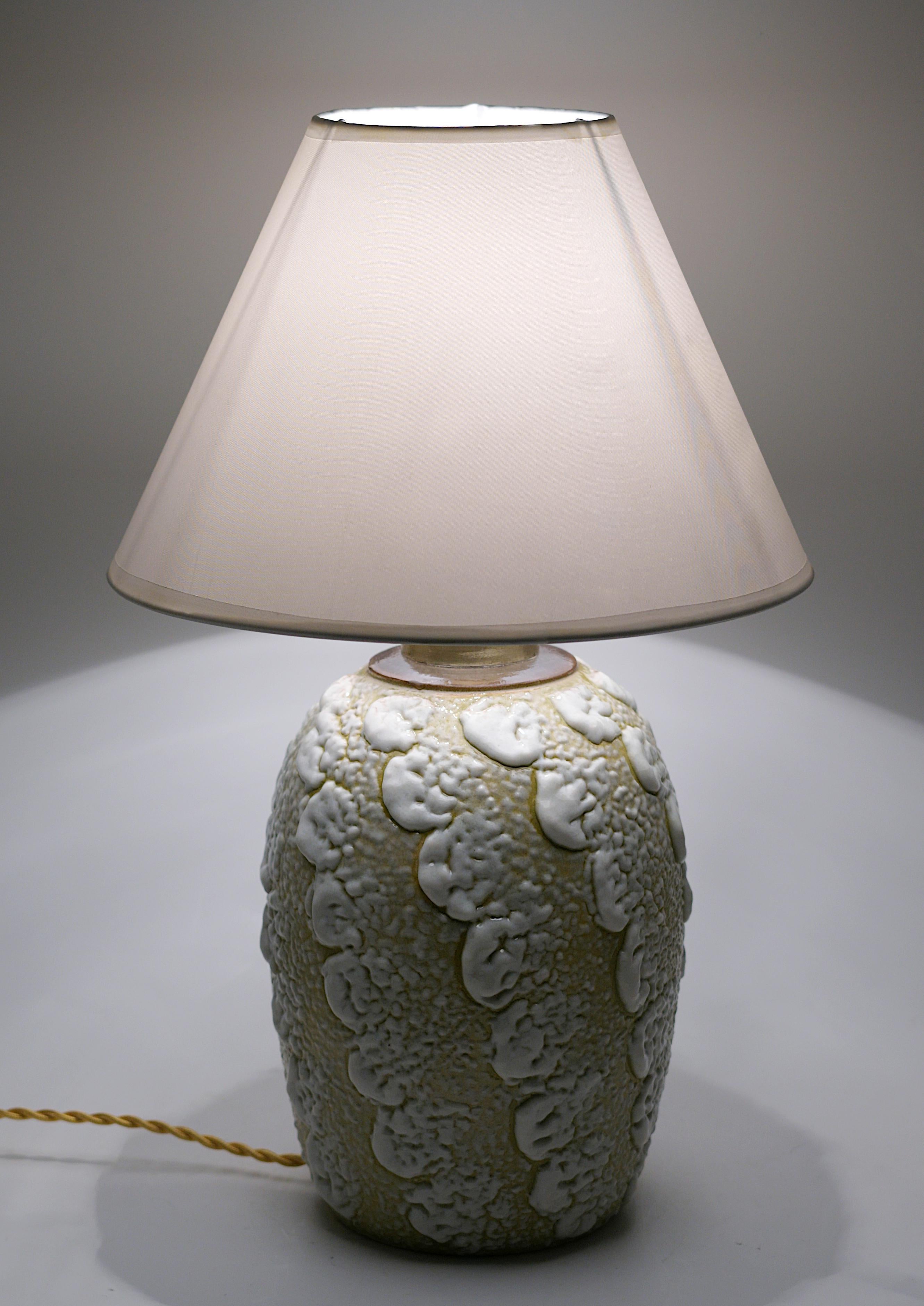 Louis Dage French Art Deco Stoneware Table Lamp, 1920 For Sale 3