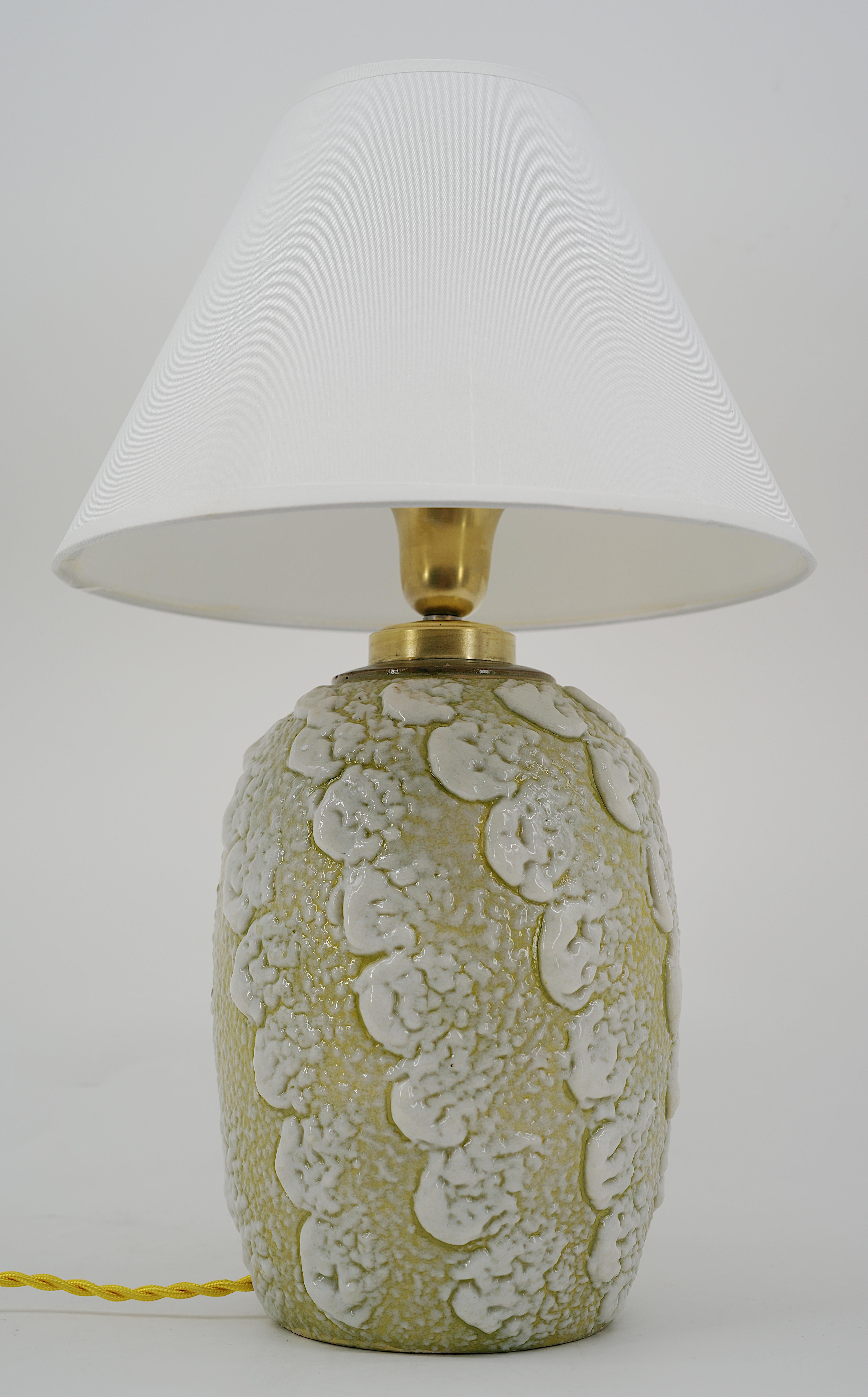 Louis Dage French Art Deco Stoneware Table Lamp, 1920 For Sale 4