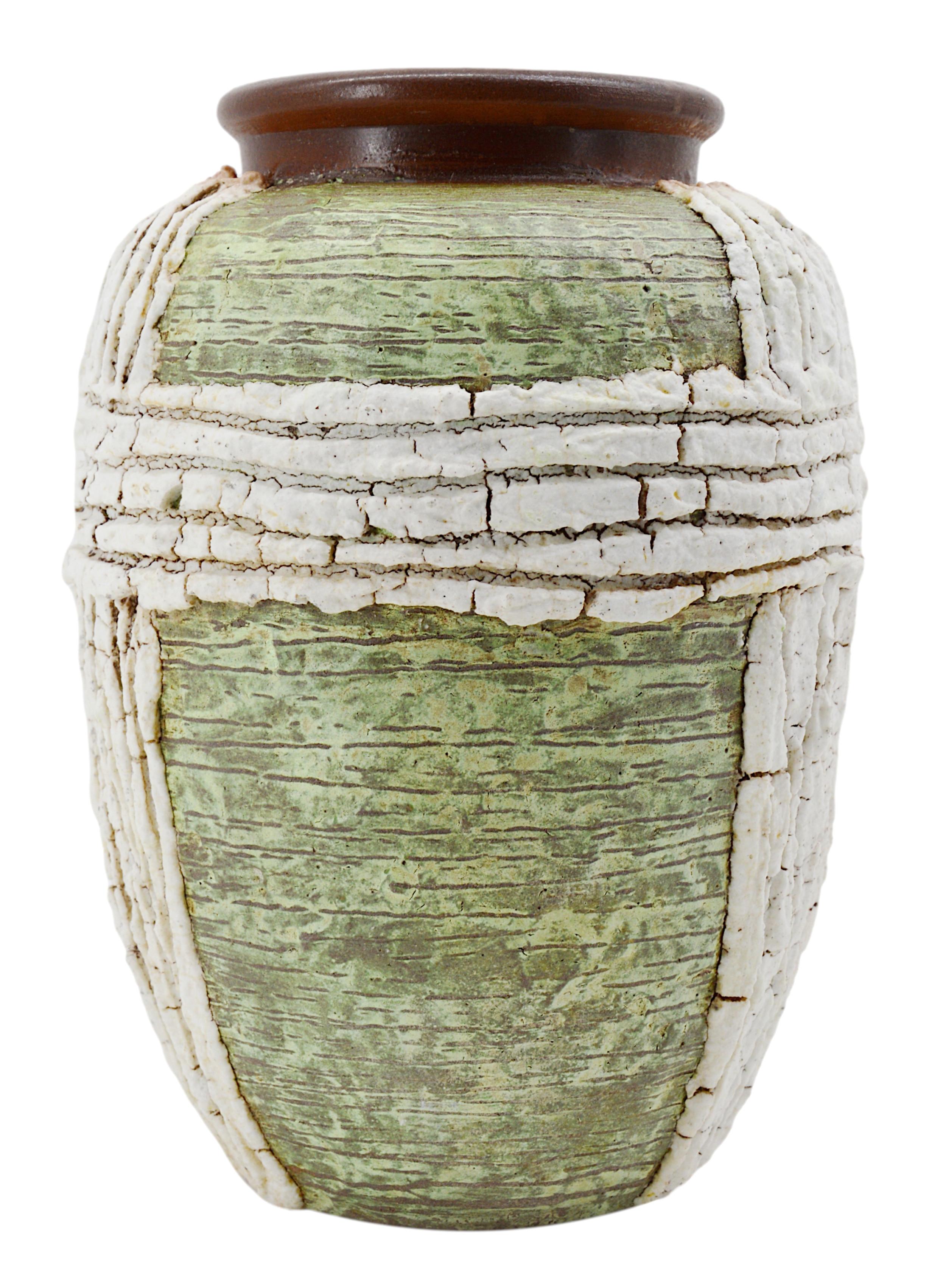 Louis Dage French Art Deco Stoneware Vase, 1930 In Good Condition For Sale In Saint-Amans-des-Cots, FR