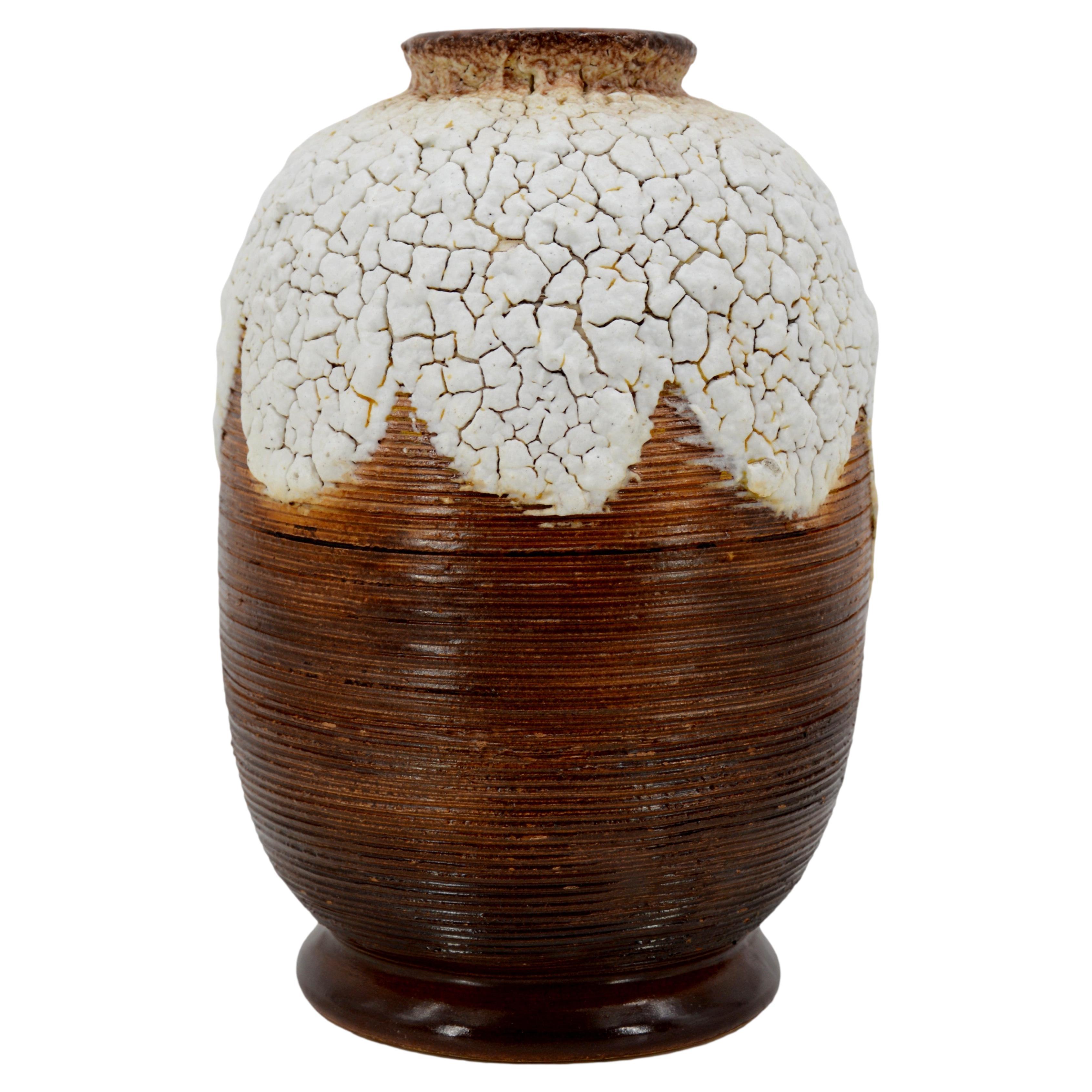 Louis Dage French Art Deco Stoneware Vase, 1930