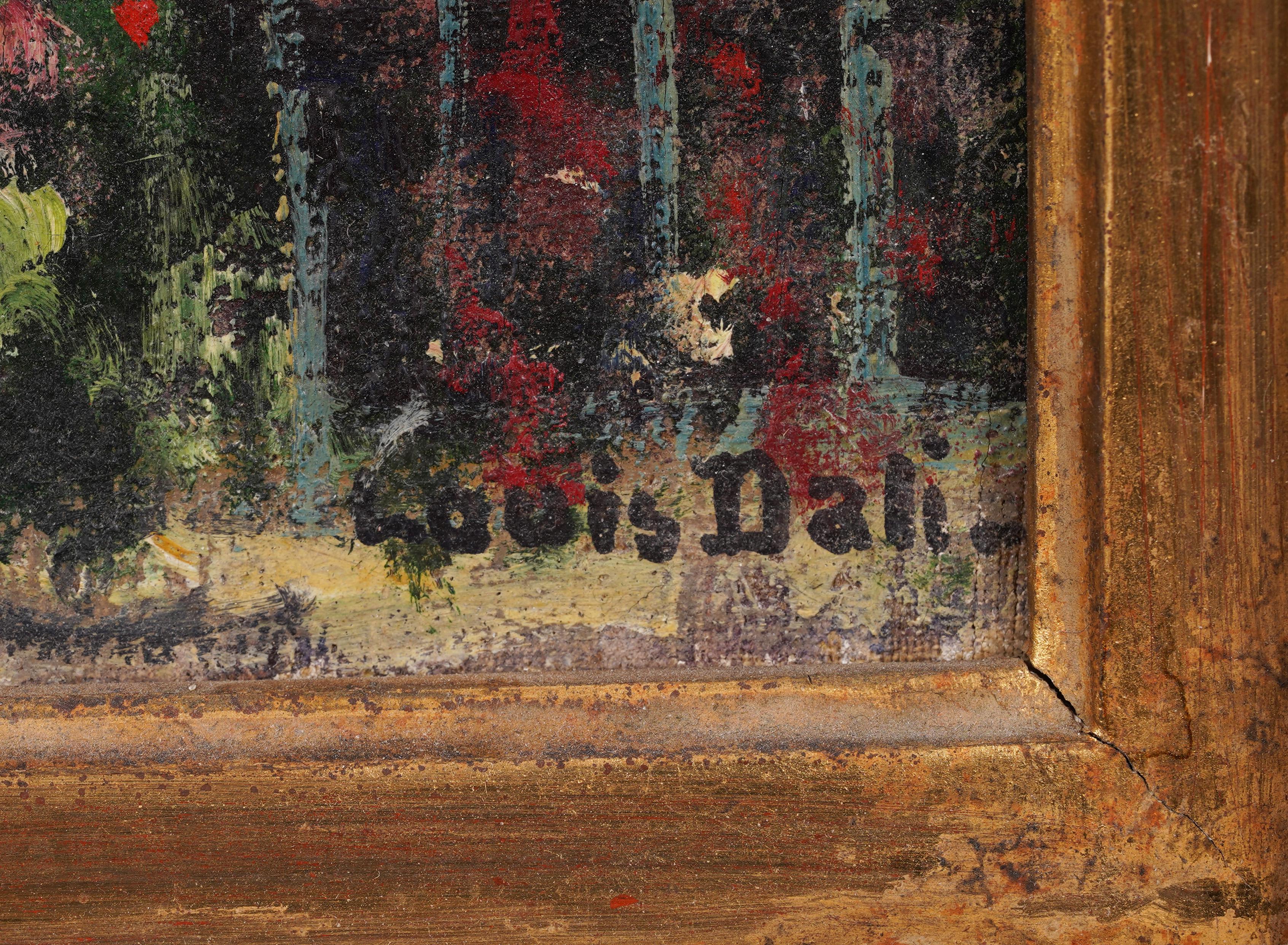 Antique French Impressionist Paris School Signed Street Scene Painting (Quadro di strada con cornice) 3