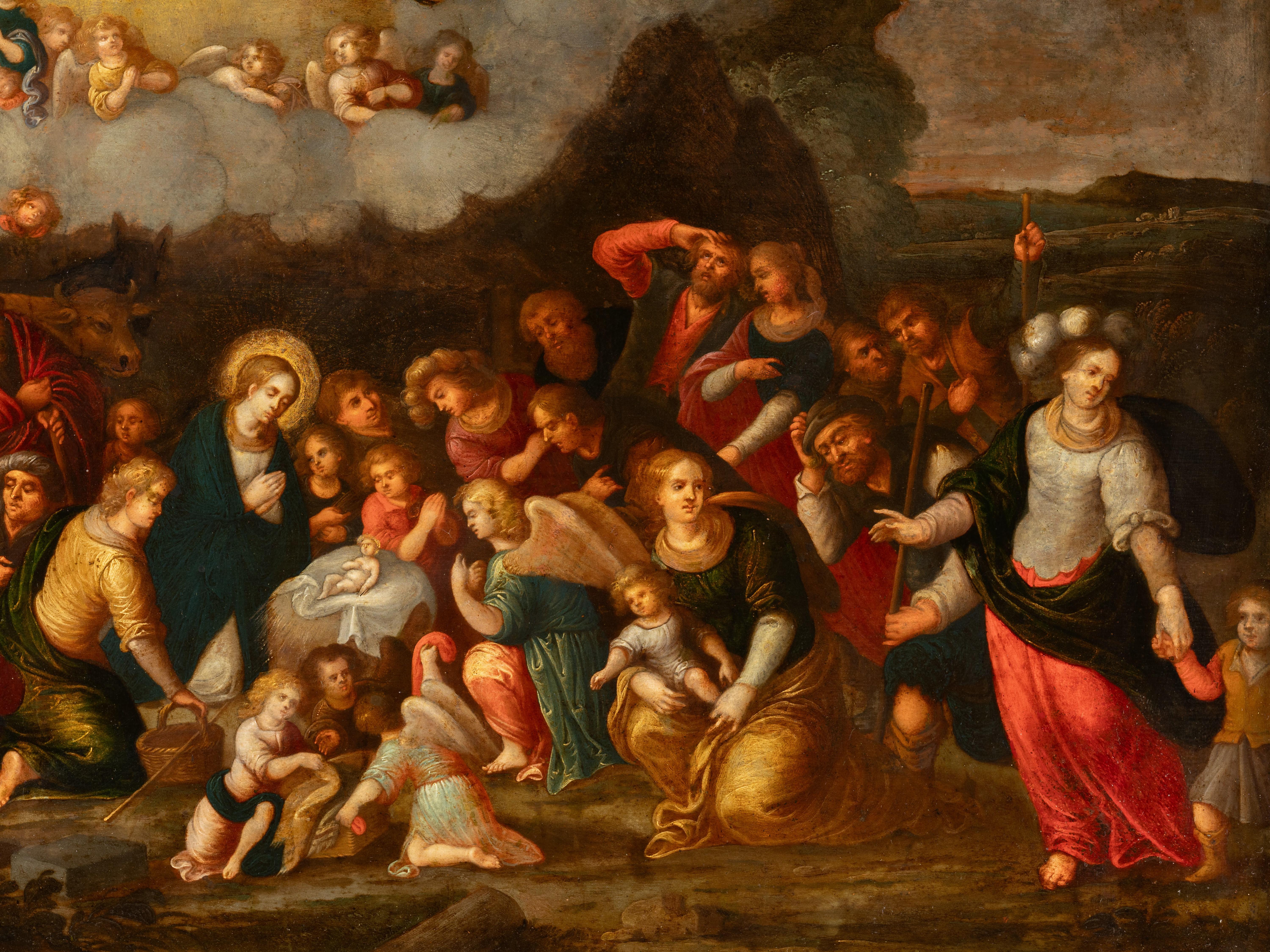 Adoration of the Shepherds, attributed to Louis de Caullery, early 17th century For Sale 4