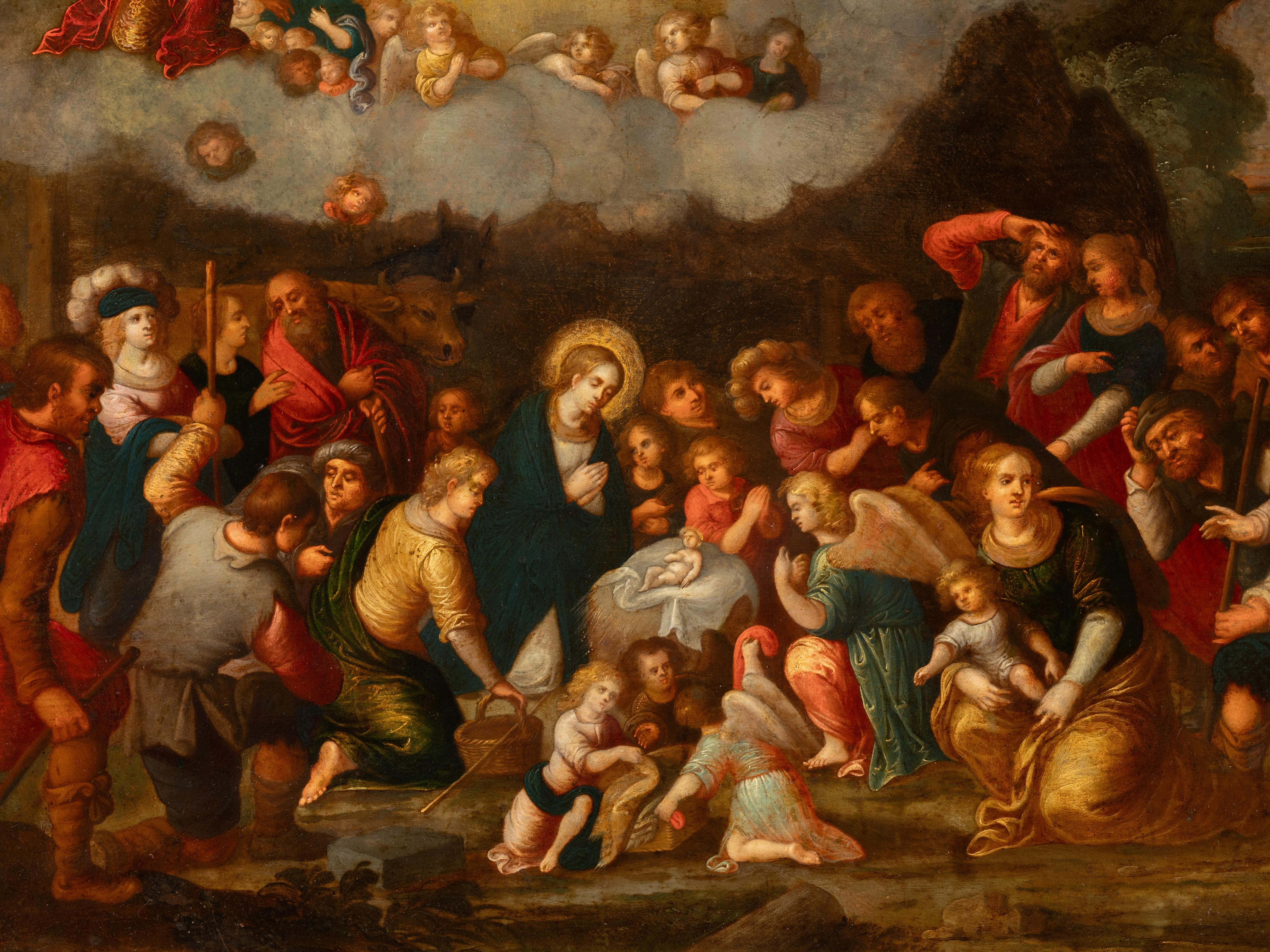 Adoration of the Shepherds, attributed to Louis de Caullery, early 17th century For Sale 5