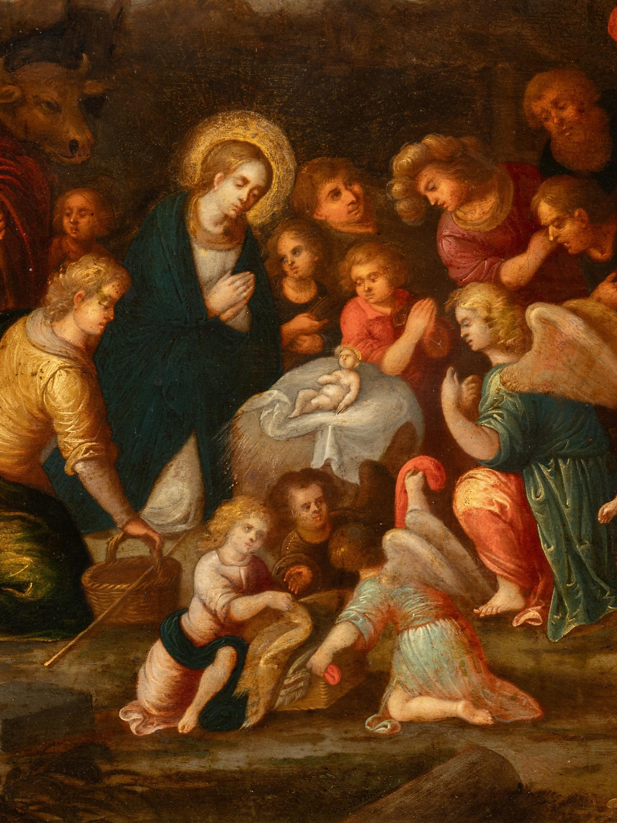Adoration of the Shepherds, attributed to Louis de Caullery, early 17th century For Sale 6