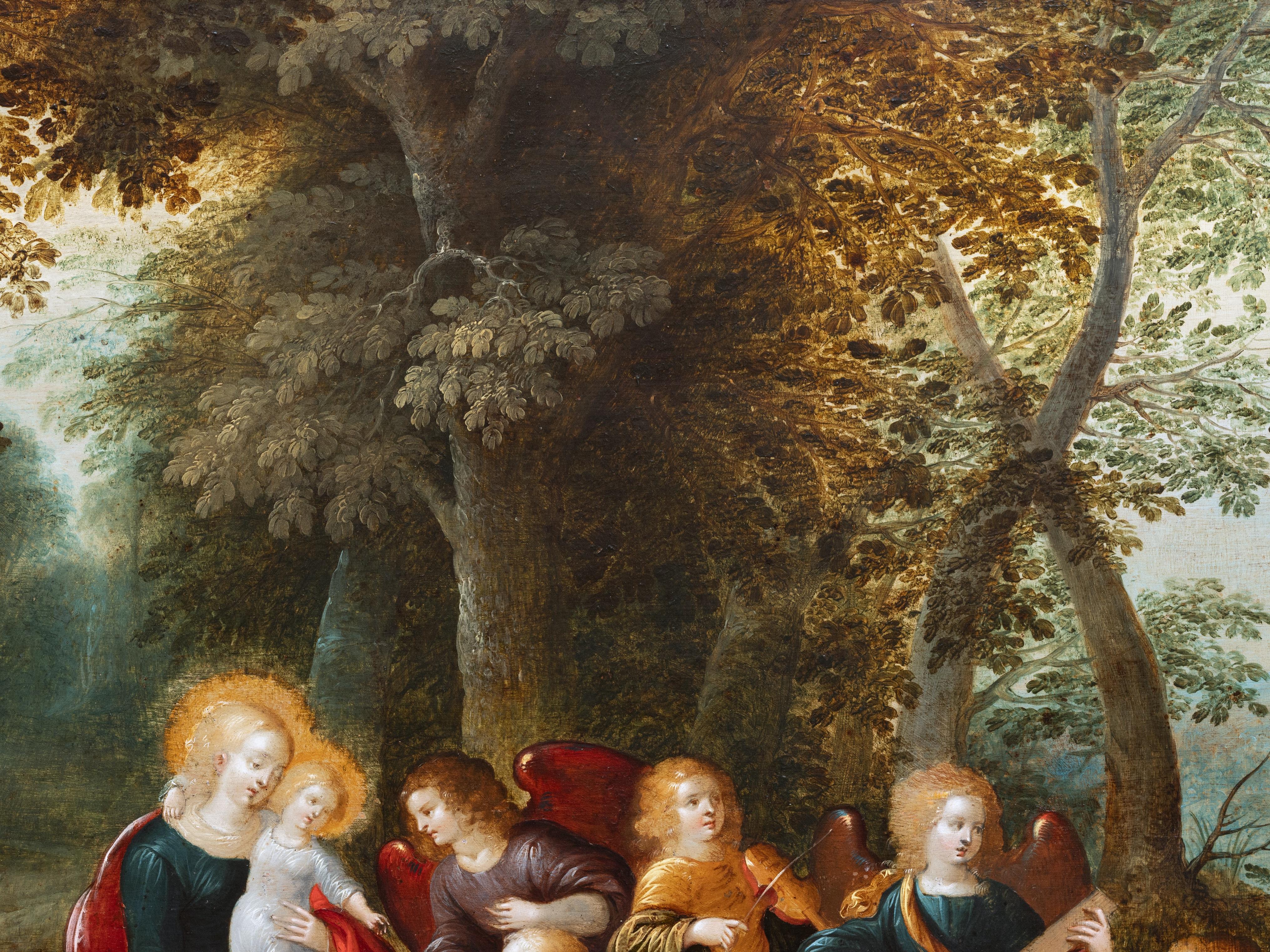 Madonna and Child with Angels, attributed to Louis de Caullery, Flemish, 17th c. For Sale 10