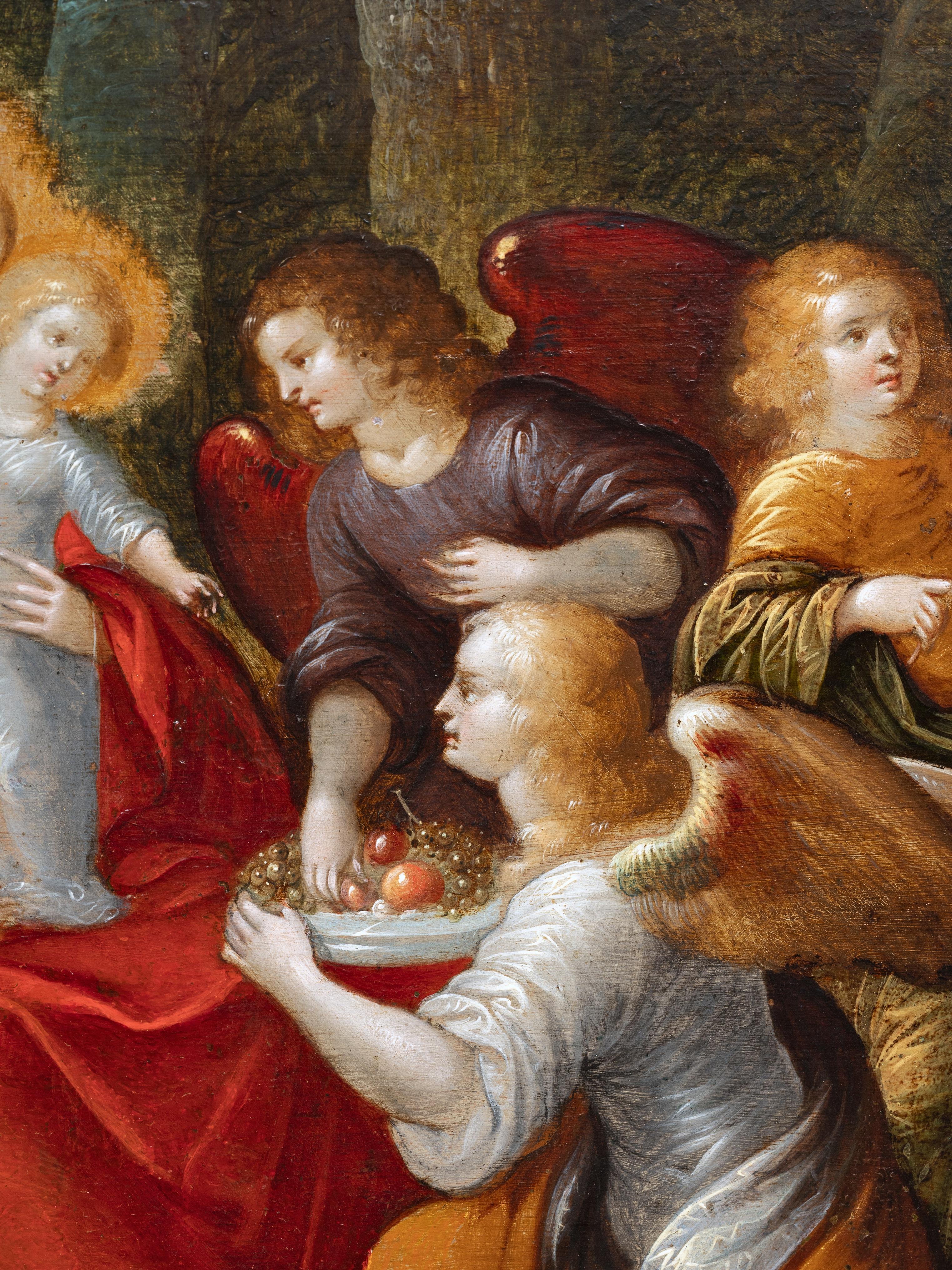 Madonna and Child with Angels, attributed to Louis de Caullery, Flemish, 17th c. For Sale 5