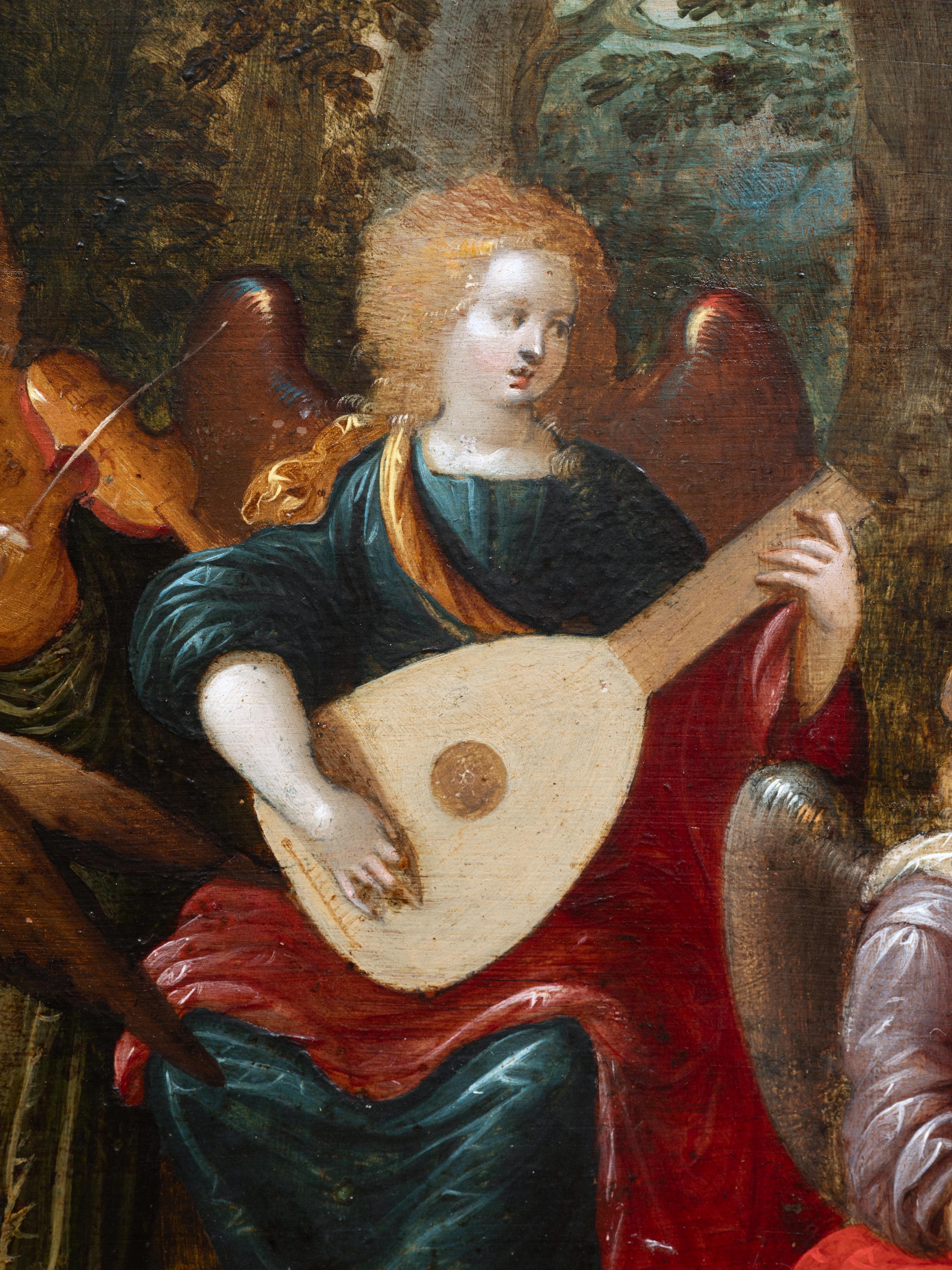 Madonna and Child with Angels, attributed to Louis de Caullery, Flemish, 17th c. For Sale 6