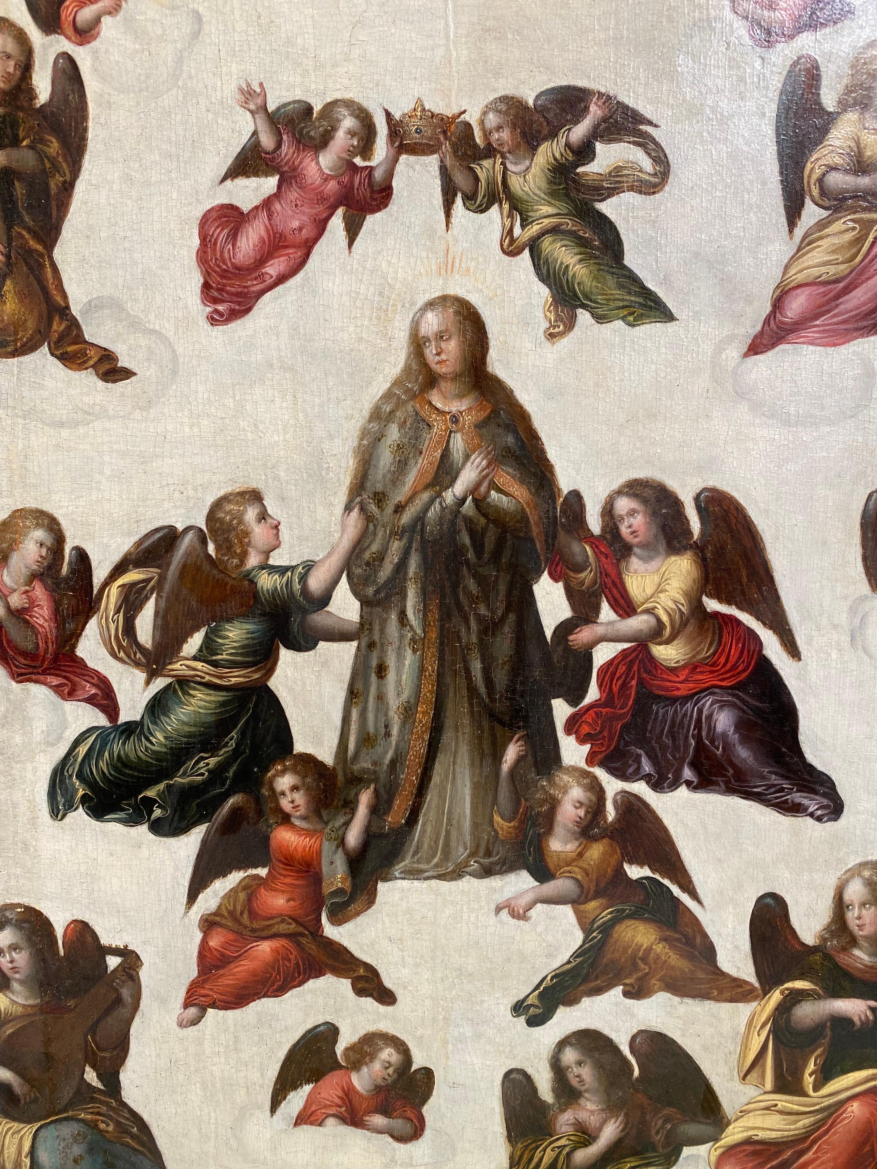 Figurative Painting Louis de Caullery - Vierge et anges 