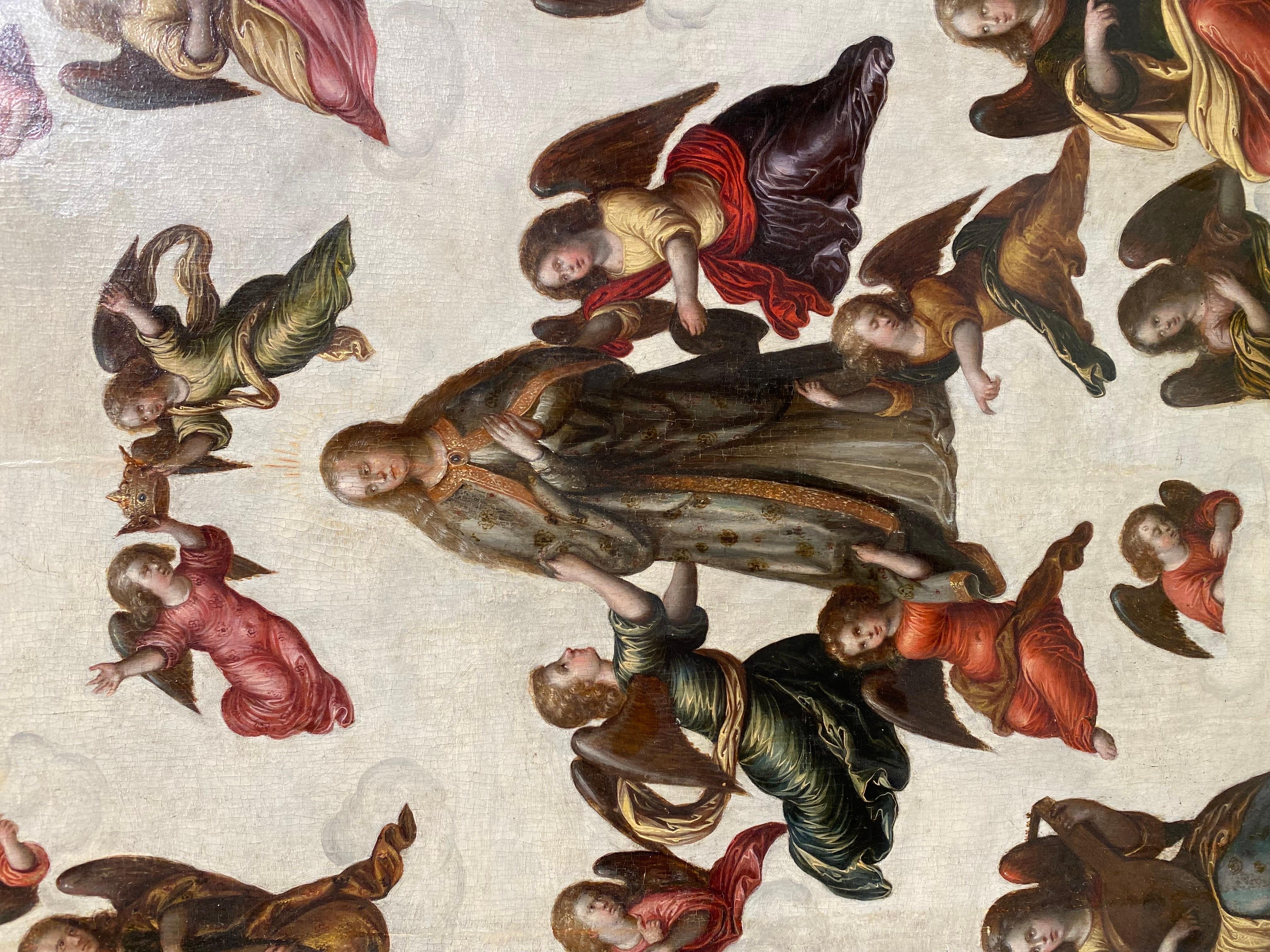Vierge et anges  - Painting de Louis de Caullery 