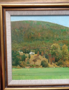 Impressionistic Vermont Oil Painting by Louis DeDonato Salmagundi Label