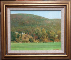 Impressionistic Vermont Oil Painting by Louis DeDonato Salmagundi Label