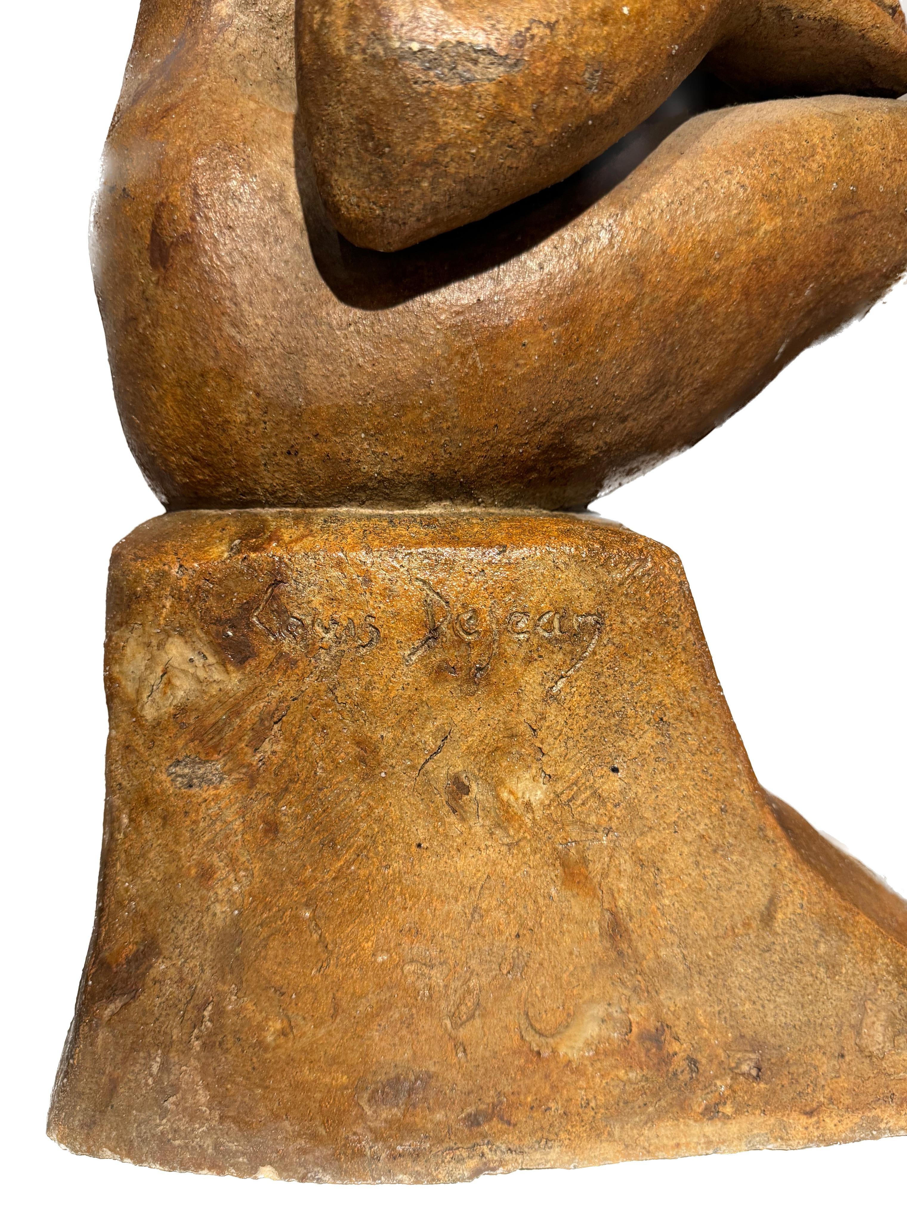 Nudo seduto in terracotta di Louis Dejean e Georges Serre, firmato e timbrato in vendita 6