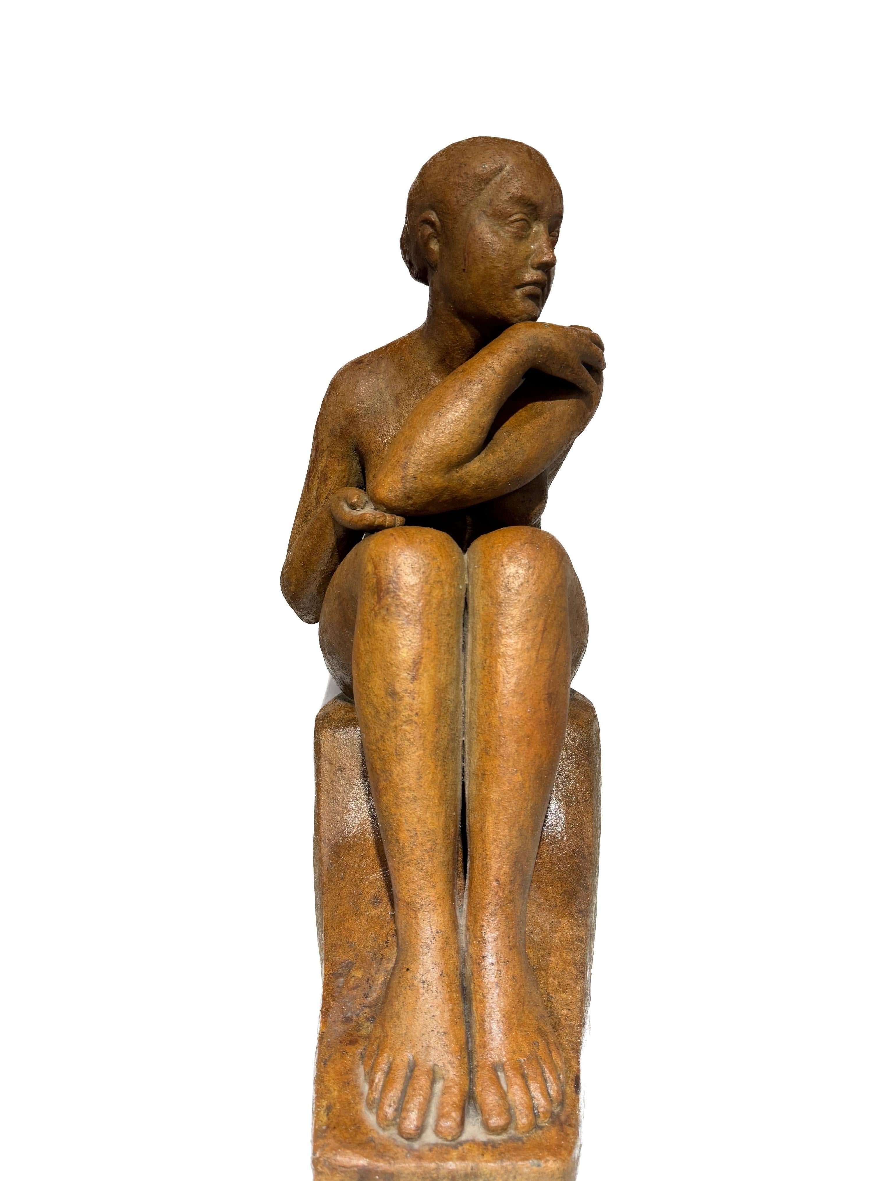 Nudo seduto in terracotta di Louis Dejean e Georges Serre, firmato e timbrato in vendita 11
