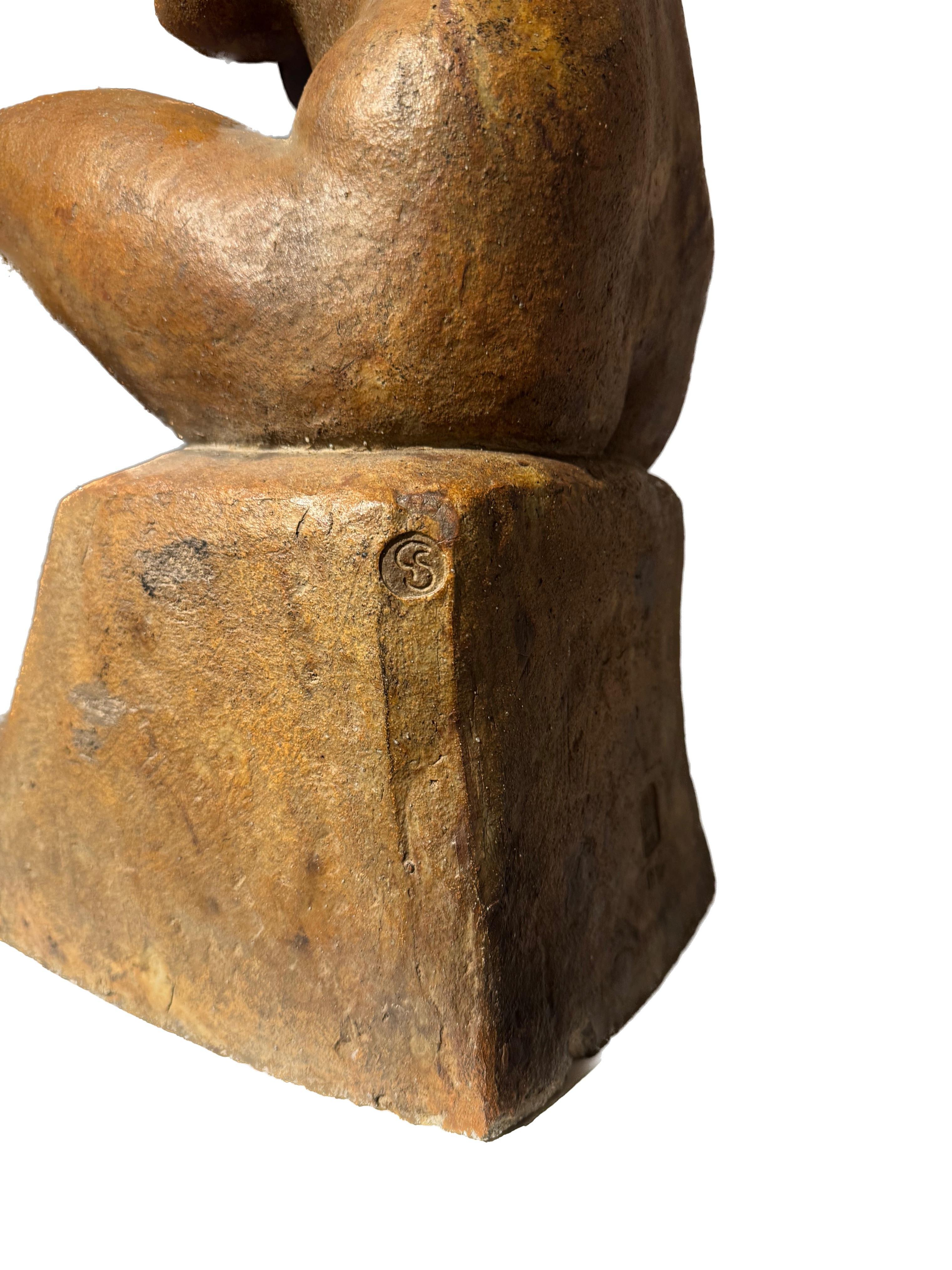 Nudo seduto in terracotta di Louis Dejean e Georges Serre, firmato e timbrato in vendita 1