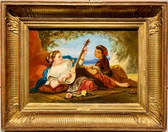 Peinture française du 19ème siècle - Un concert en plein air - musique genre figuratif