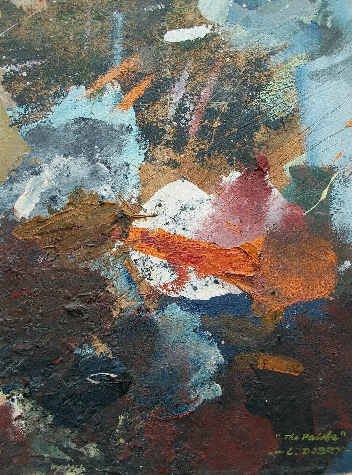 Mid-Century Modern LOUIS DOBRY - 'The Palette' - Oil on Panel - Unframed - Canada - Circa 1960's For Sale