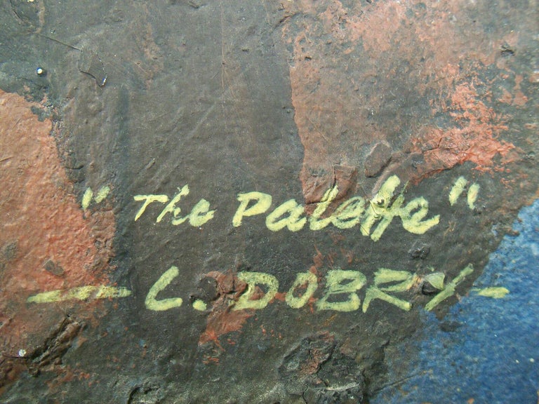 LOUIS DOBRY 'The Palette' Oil on Panel Unframed Canada Circa