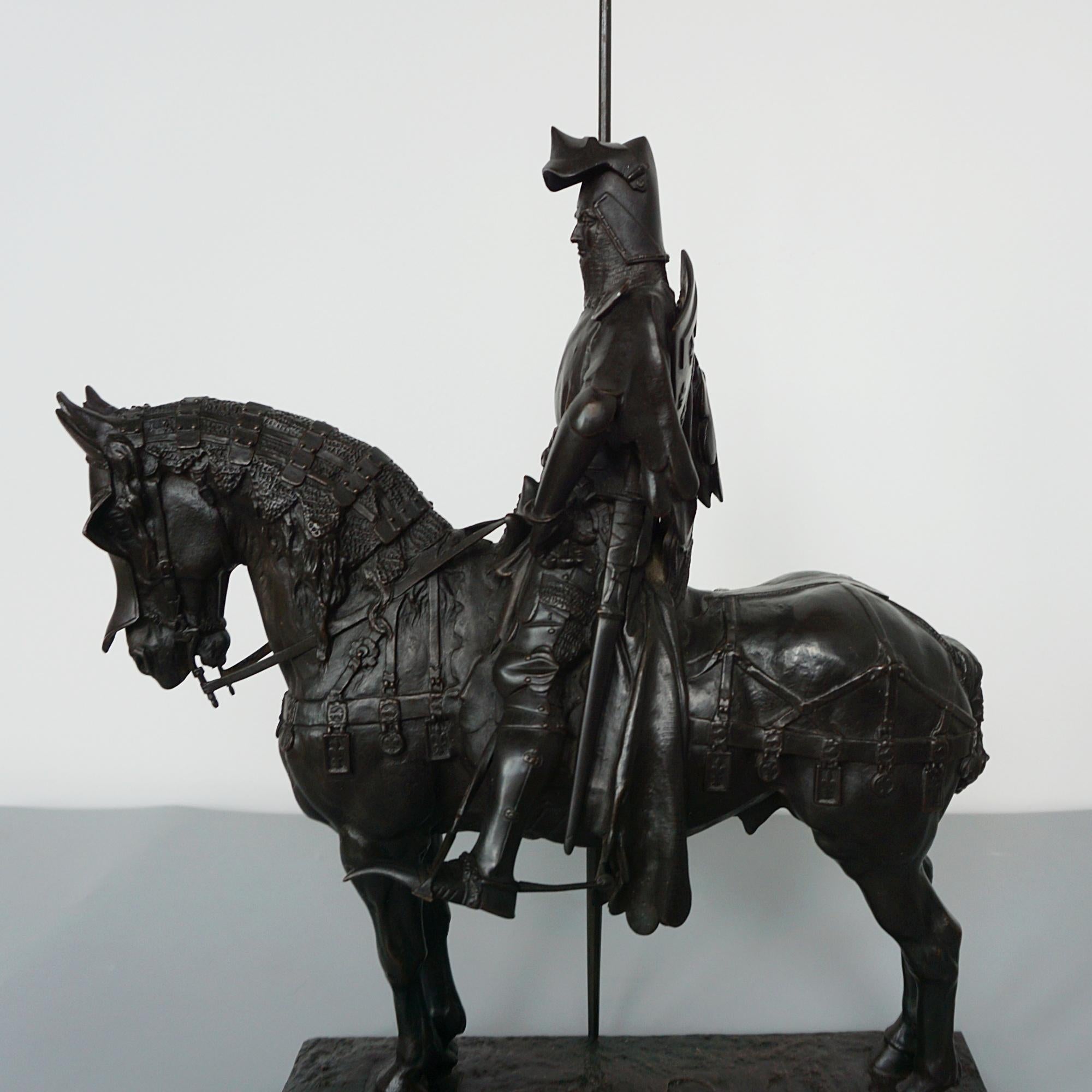 Francese Luigi d'Orléans, scultura in bronzo della fine del XIX secolo di Emmanuel Fremiet in vendita