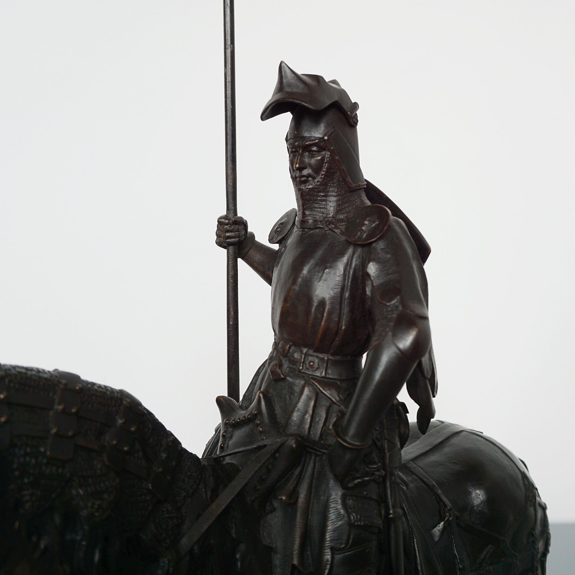 Bronzo Luigi d'Orléans, scultura in bronzo della fine del XIX secolo di Emmanuel Fremiet in vendita