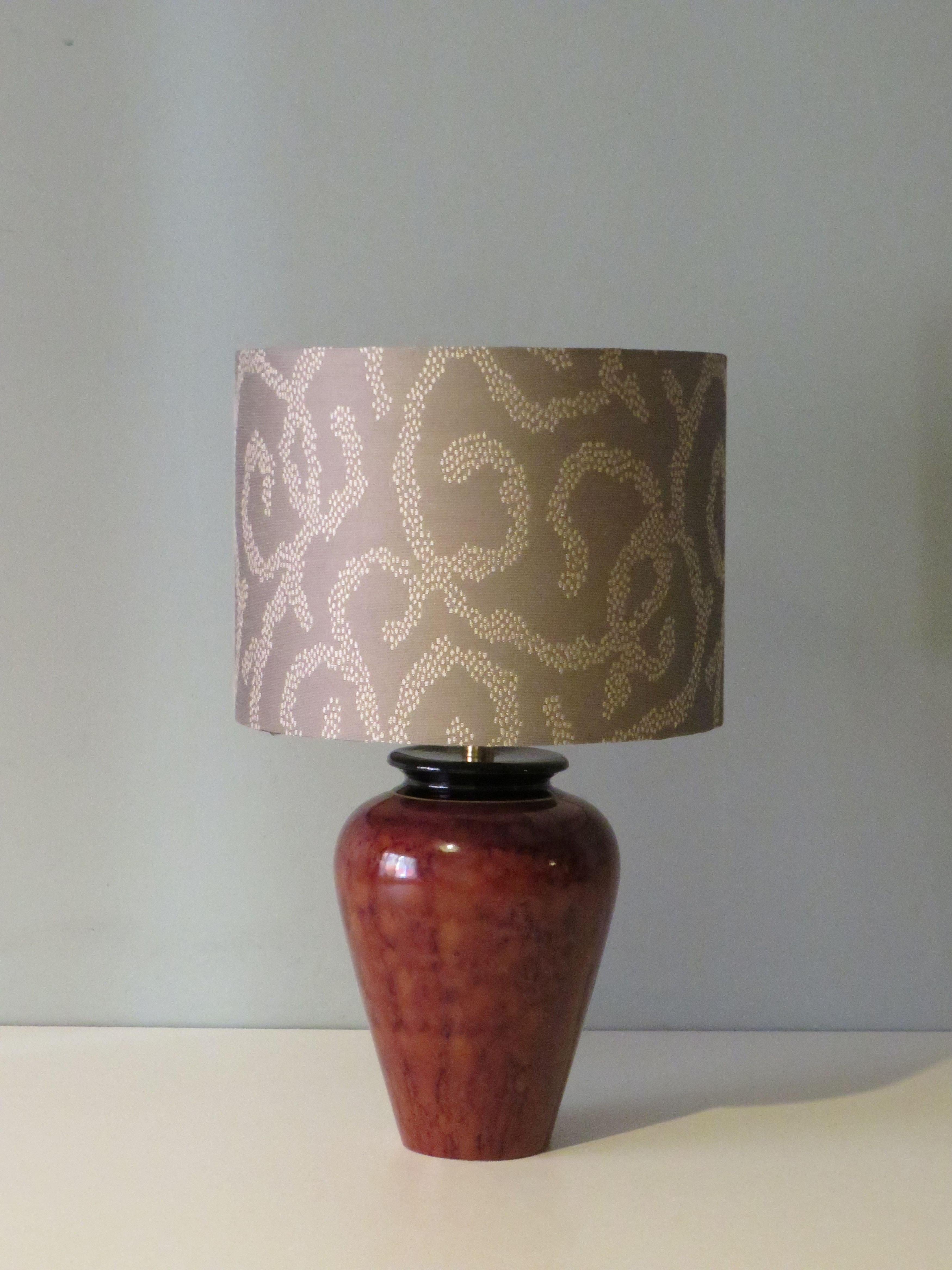 Glazed Louis Drimmer Mid century ceramic table lamp, tortoise motif For Sale