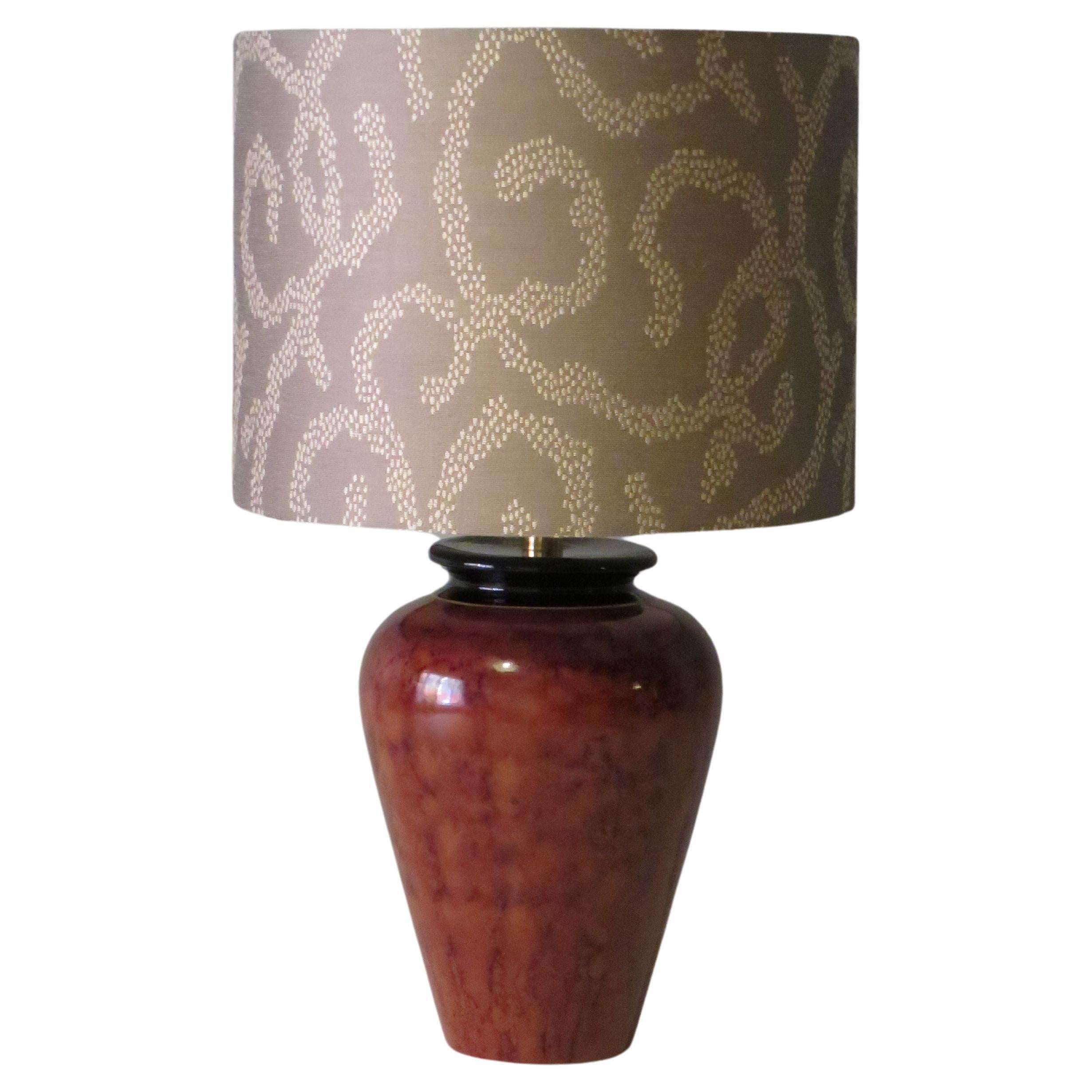 Louis Drimmer Lampada da tavolo in ceramica del metà del secolo, motivo tartaruga